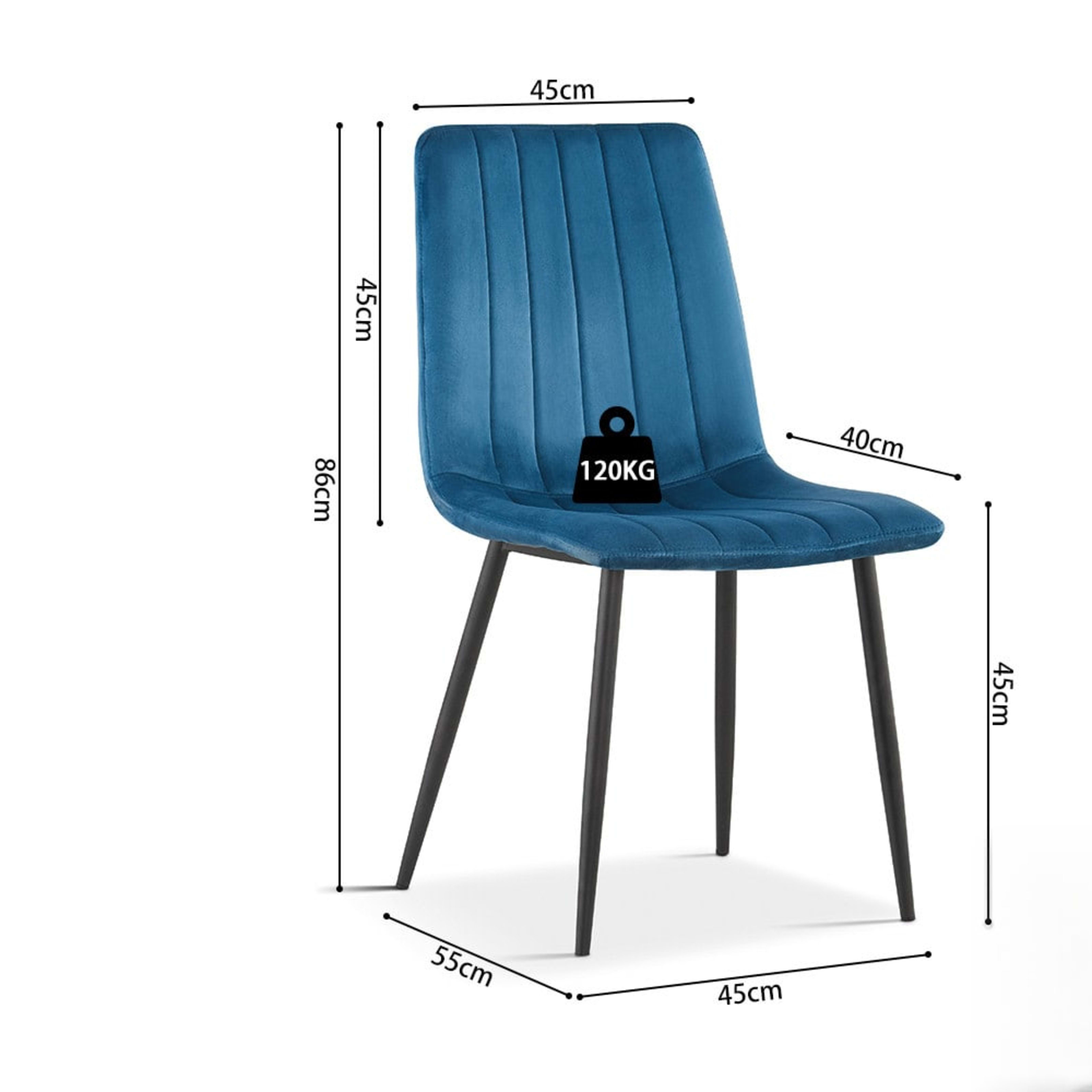 Stoel 'Willis' Fluweel Blauw — 4