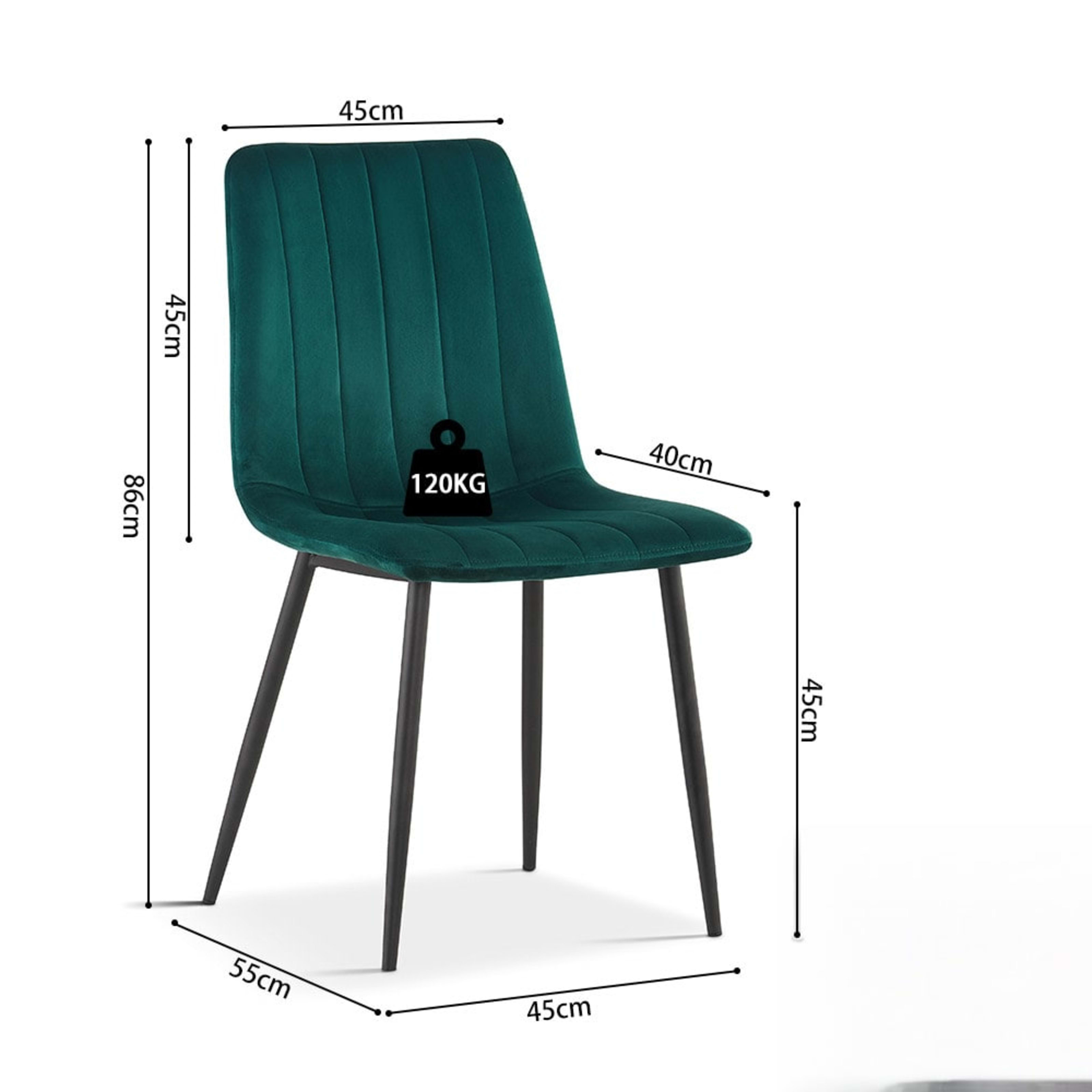 Stoel 'Willis' Fluweel Groen — 4