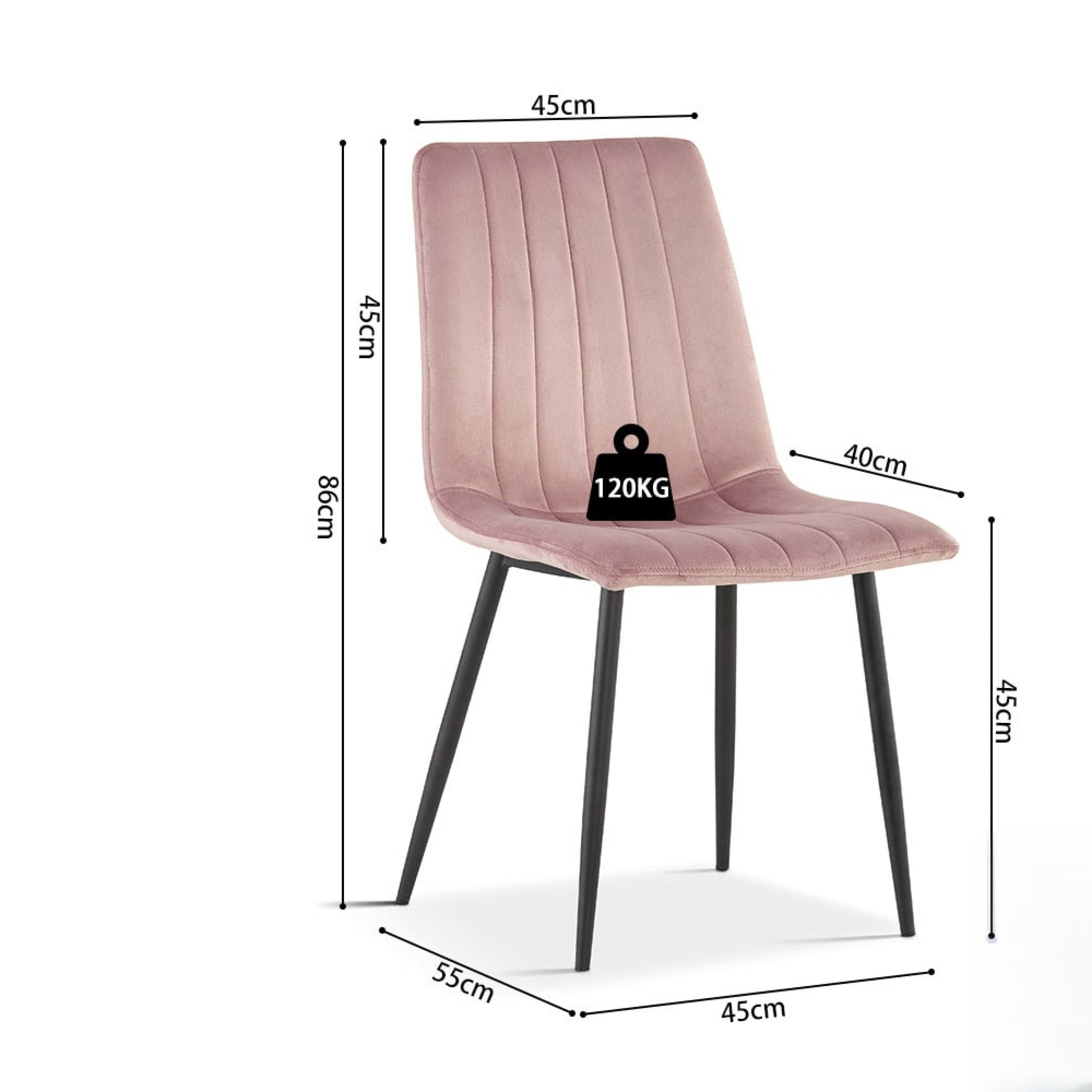 Stoel 'Willis' Fluweel Roze — 4