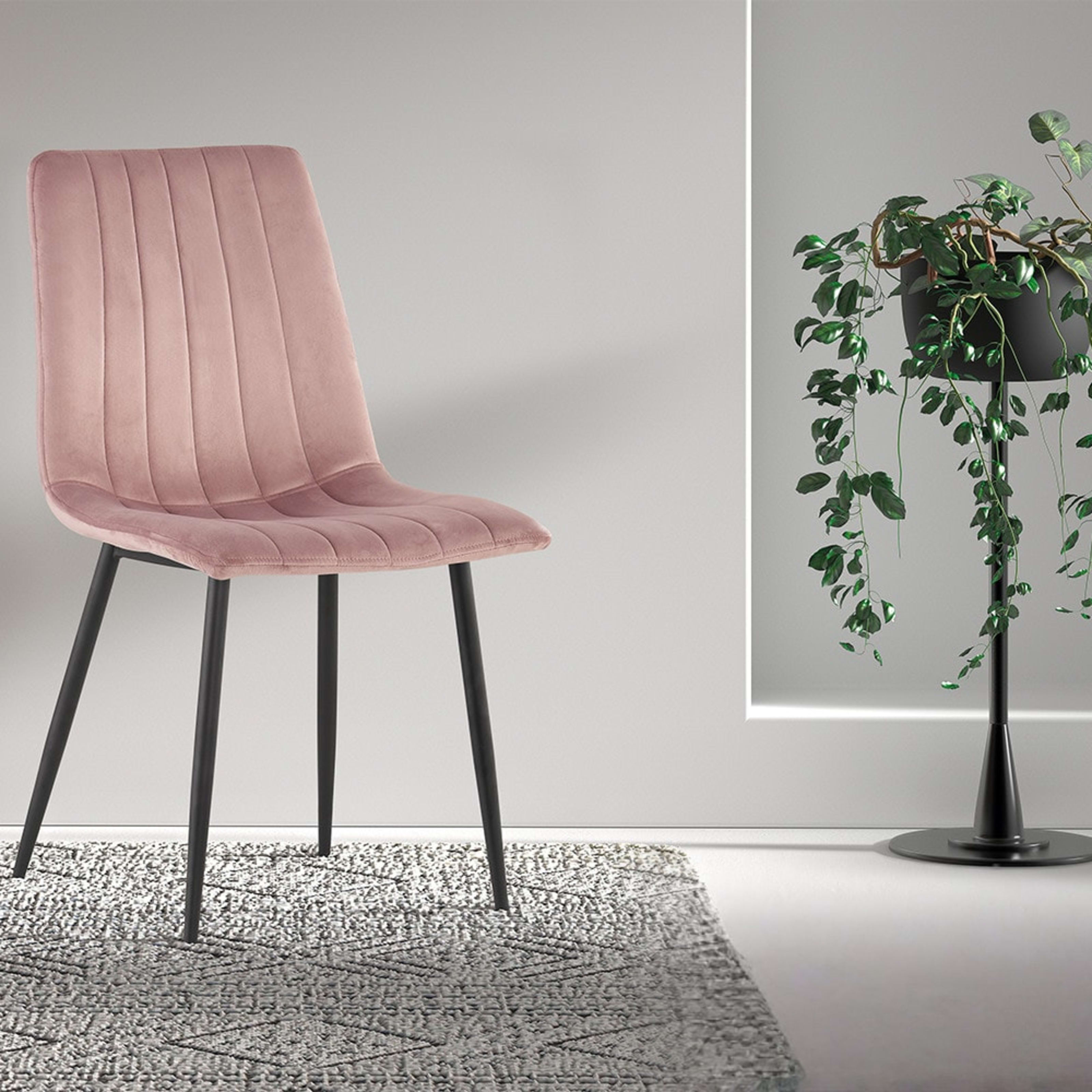 Stoel 'Willis' Fluweel Roze — 2