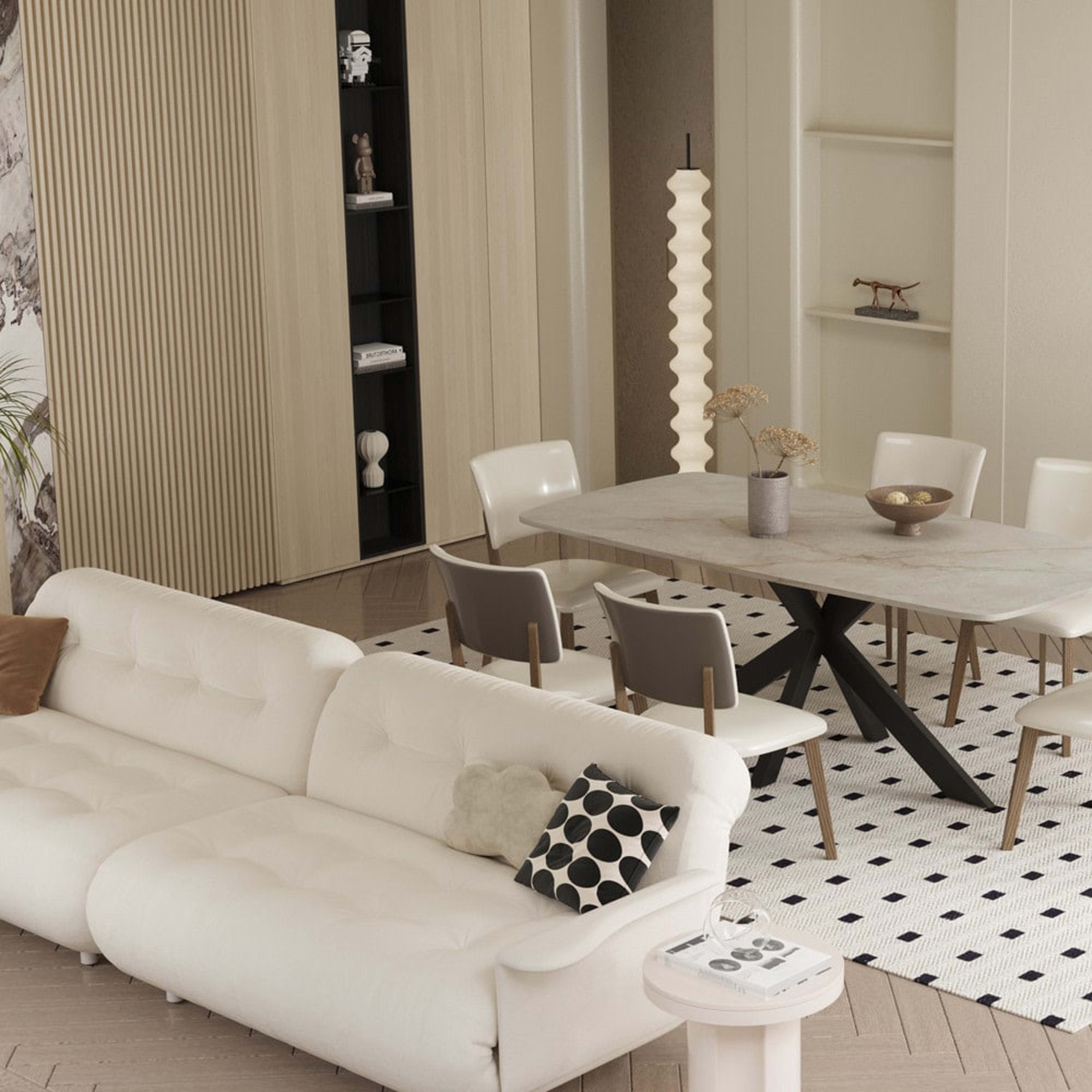 Tafel 'Apollo' 180 cm Deens Ovaal Glanzend Steen Shakespear Beige — 3