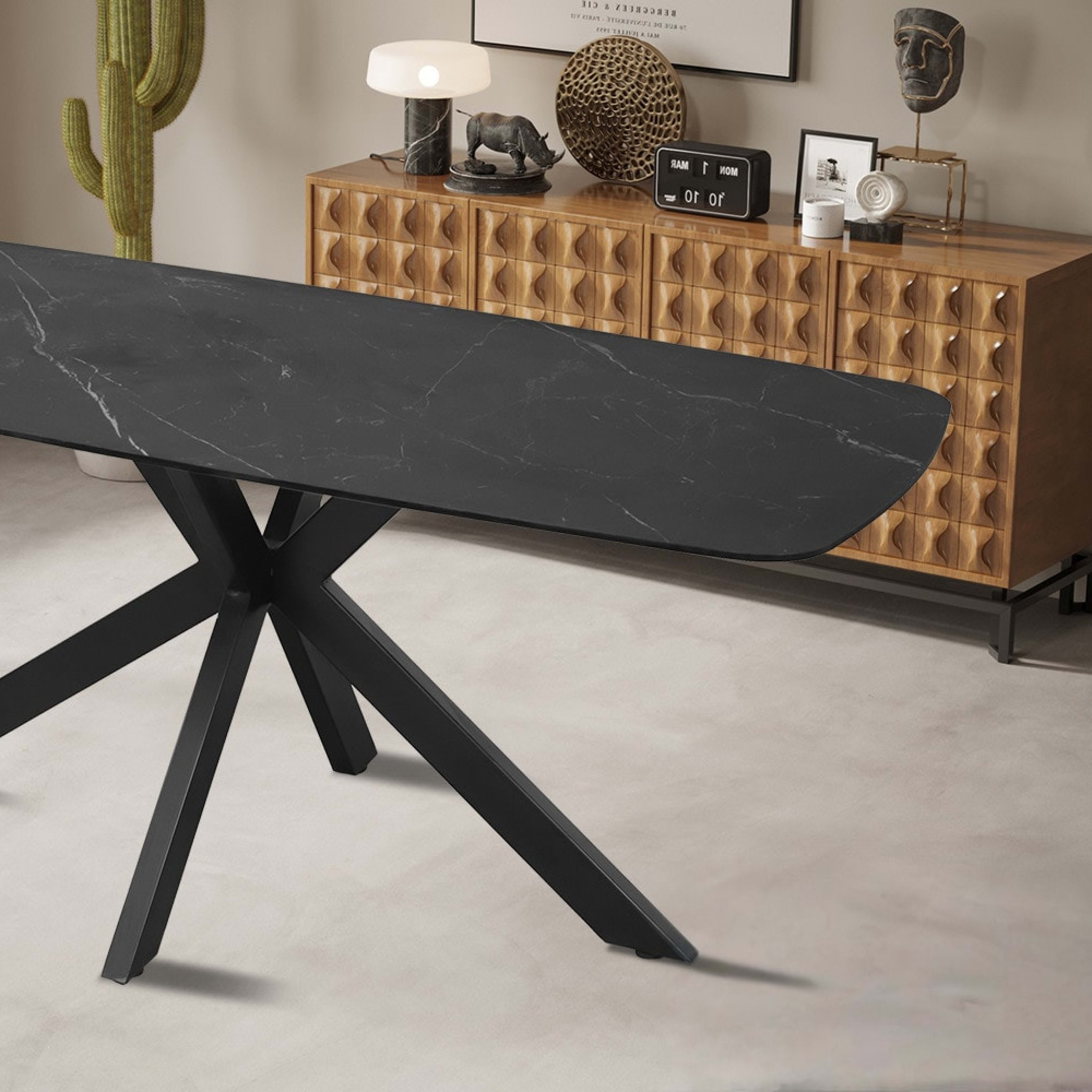 Tafel 'Apollo' 180 cm Deens Ovaal Steen Zwart — 2