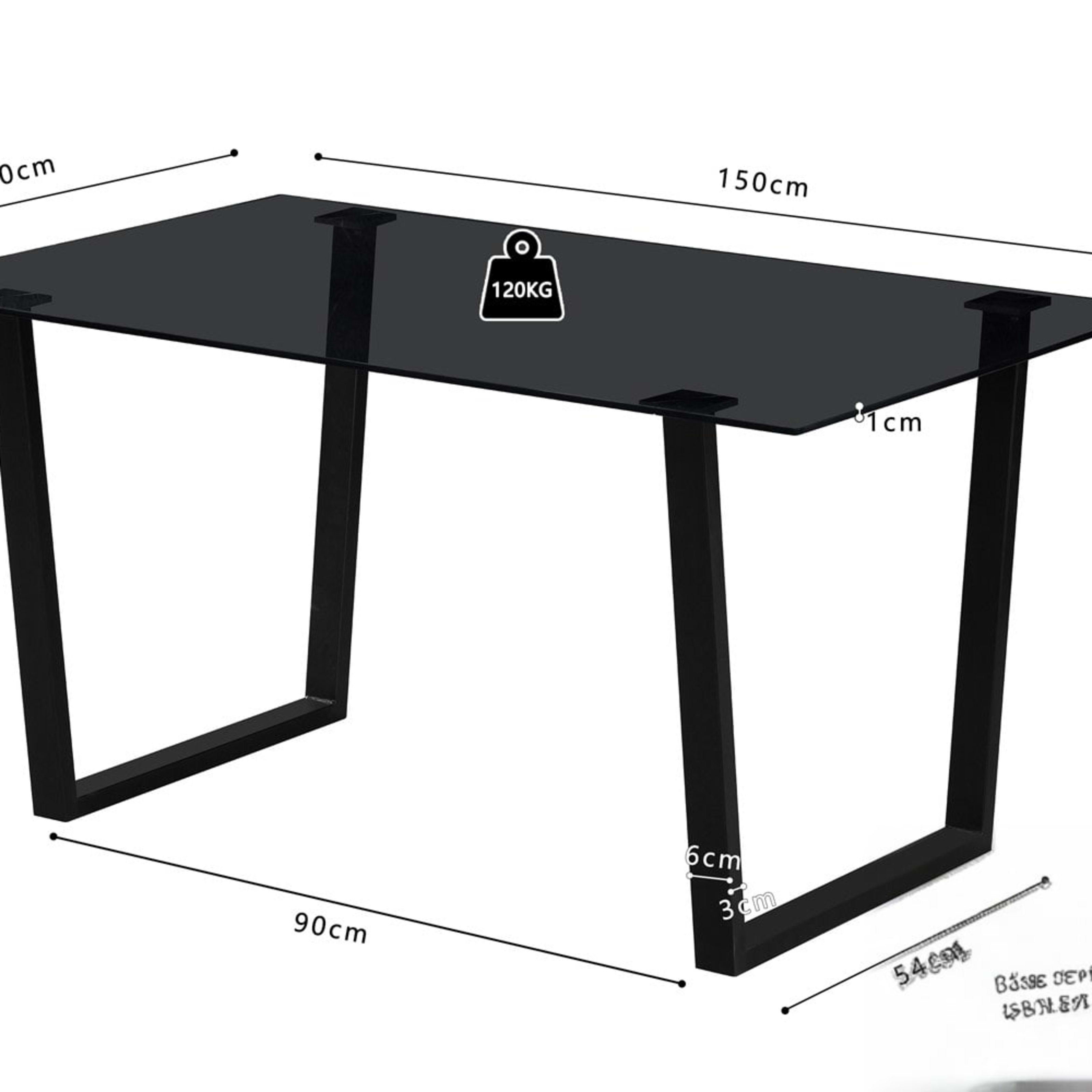 Tafel 'Boaz' 150 cm Rechthoekig Glas — 4