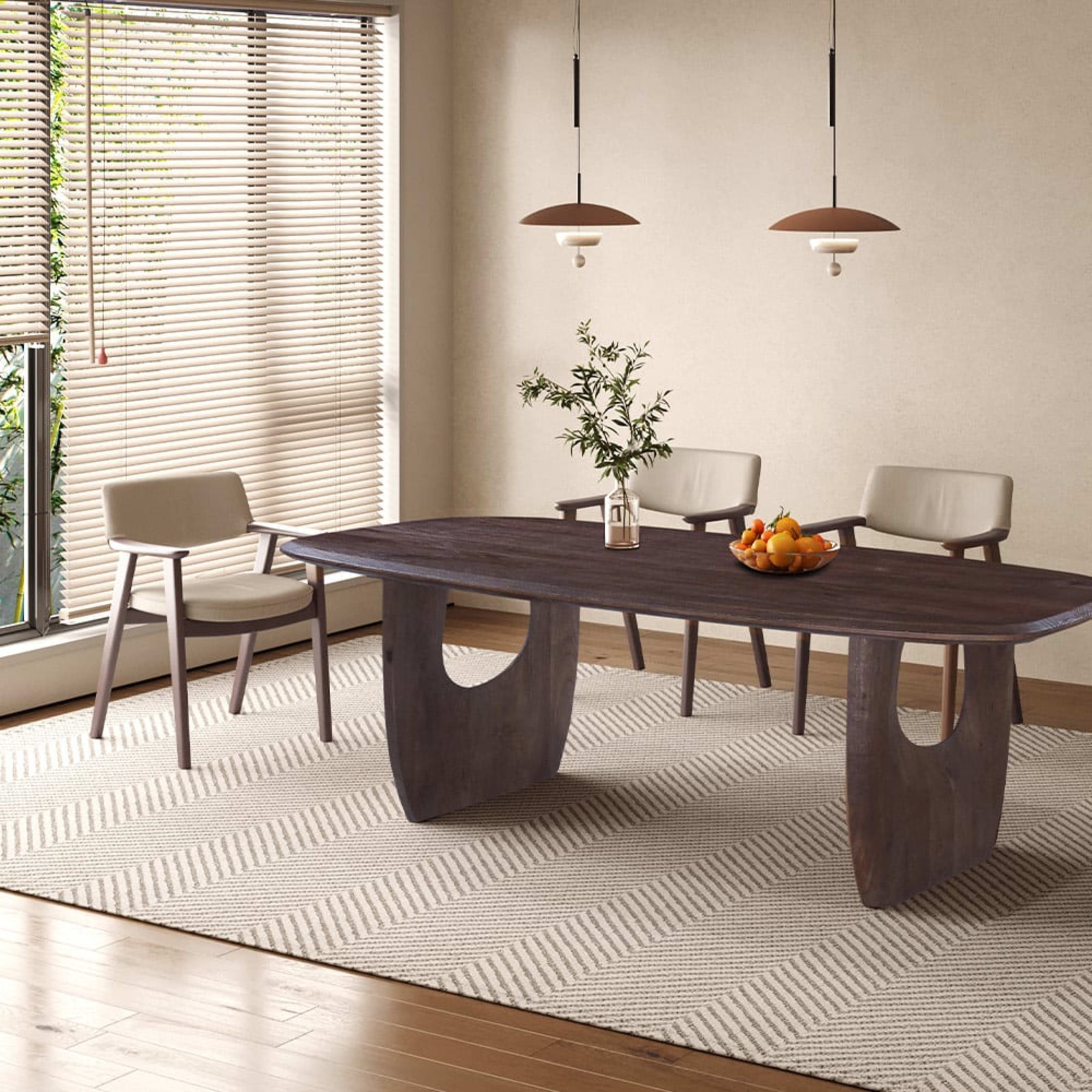Tafel 'Braga' Deens Ovaal Mango hout Donkerbruin — 2