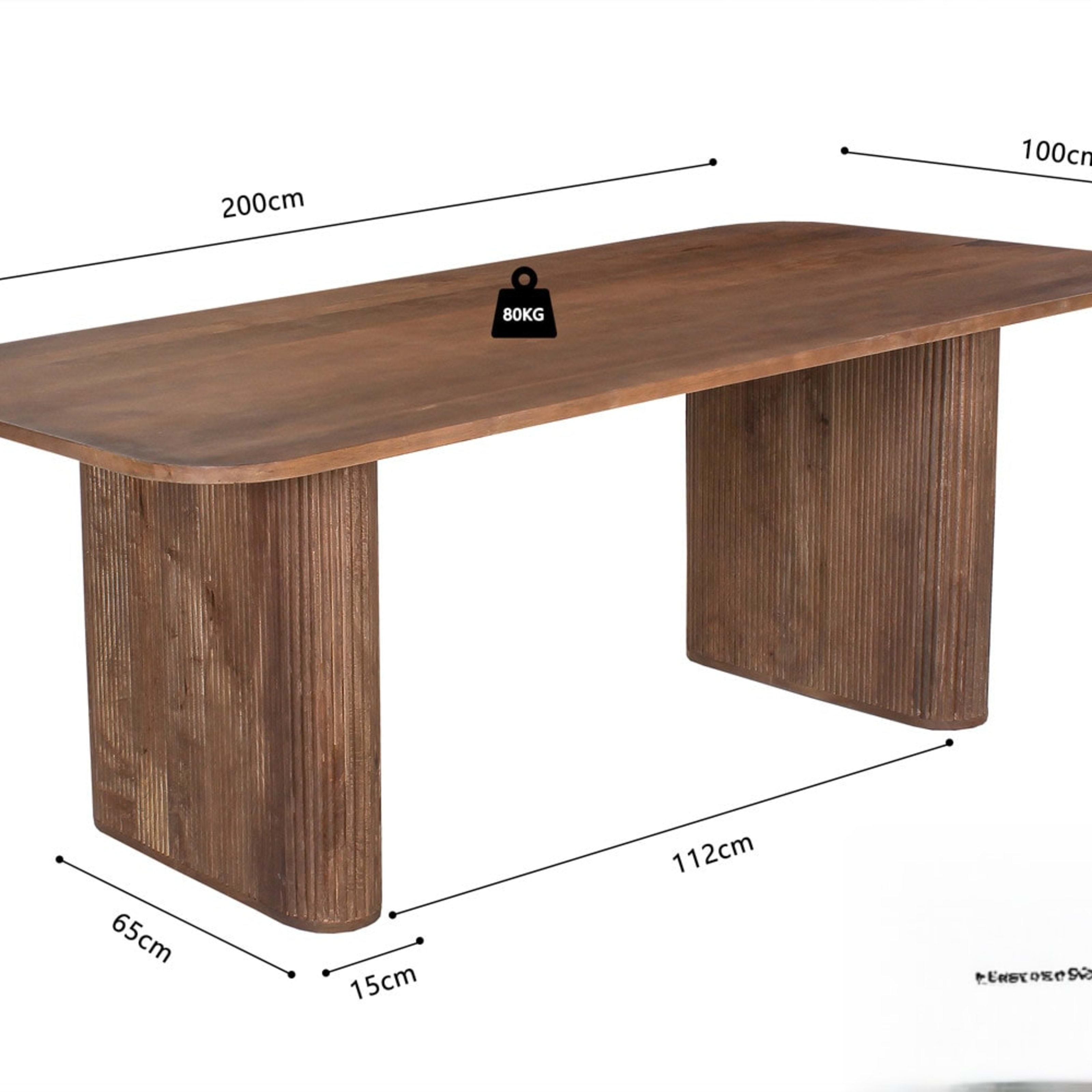Tafel 'Jean' 200 cm Deens Ovaal Mango hout Lichtbruin — 4