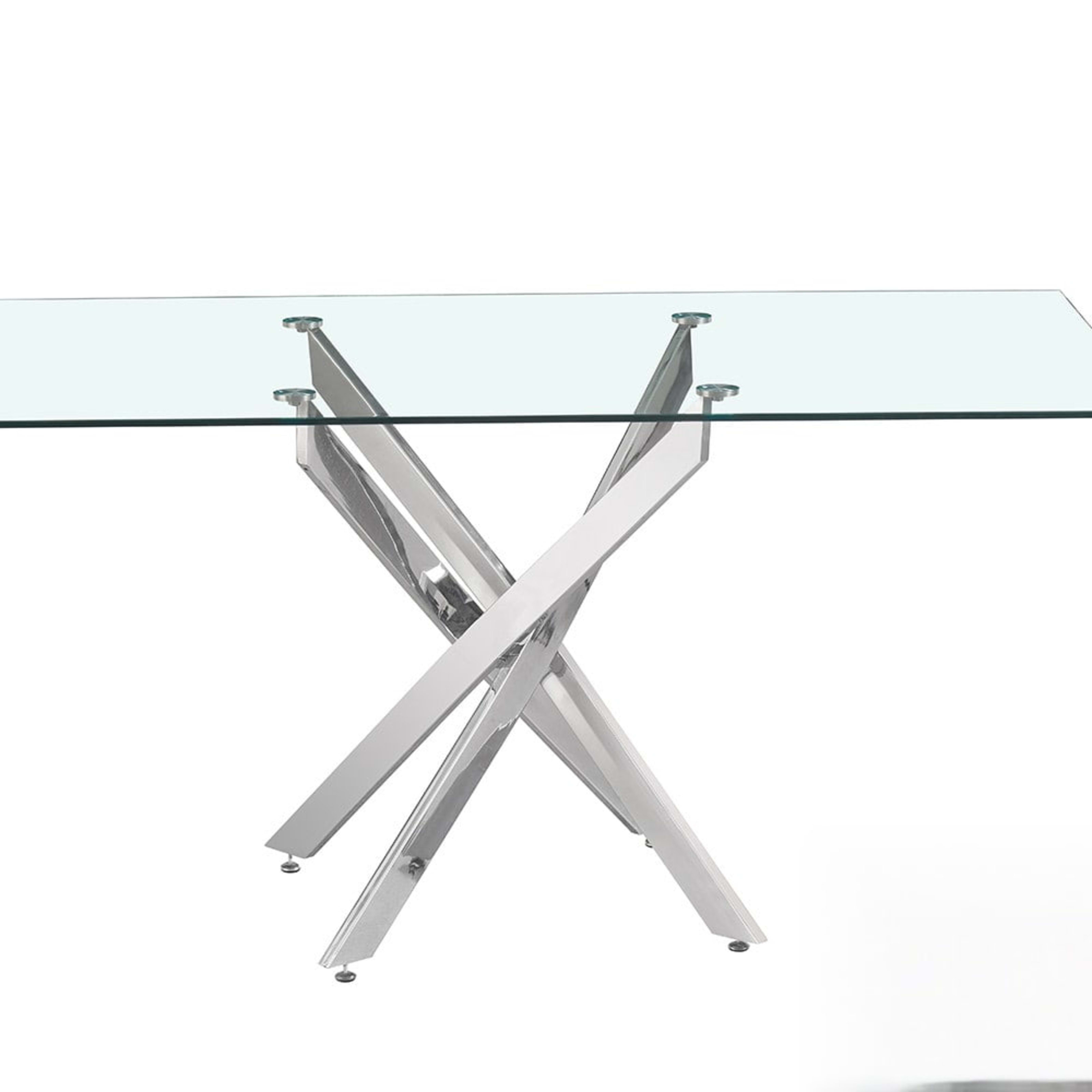 Tafel 'Lasi' 160 cm Glas, Poten Chroom — 1