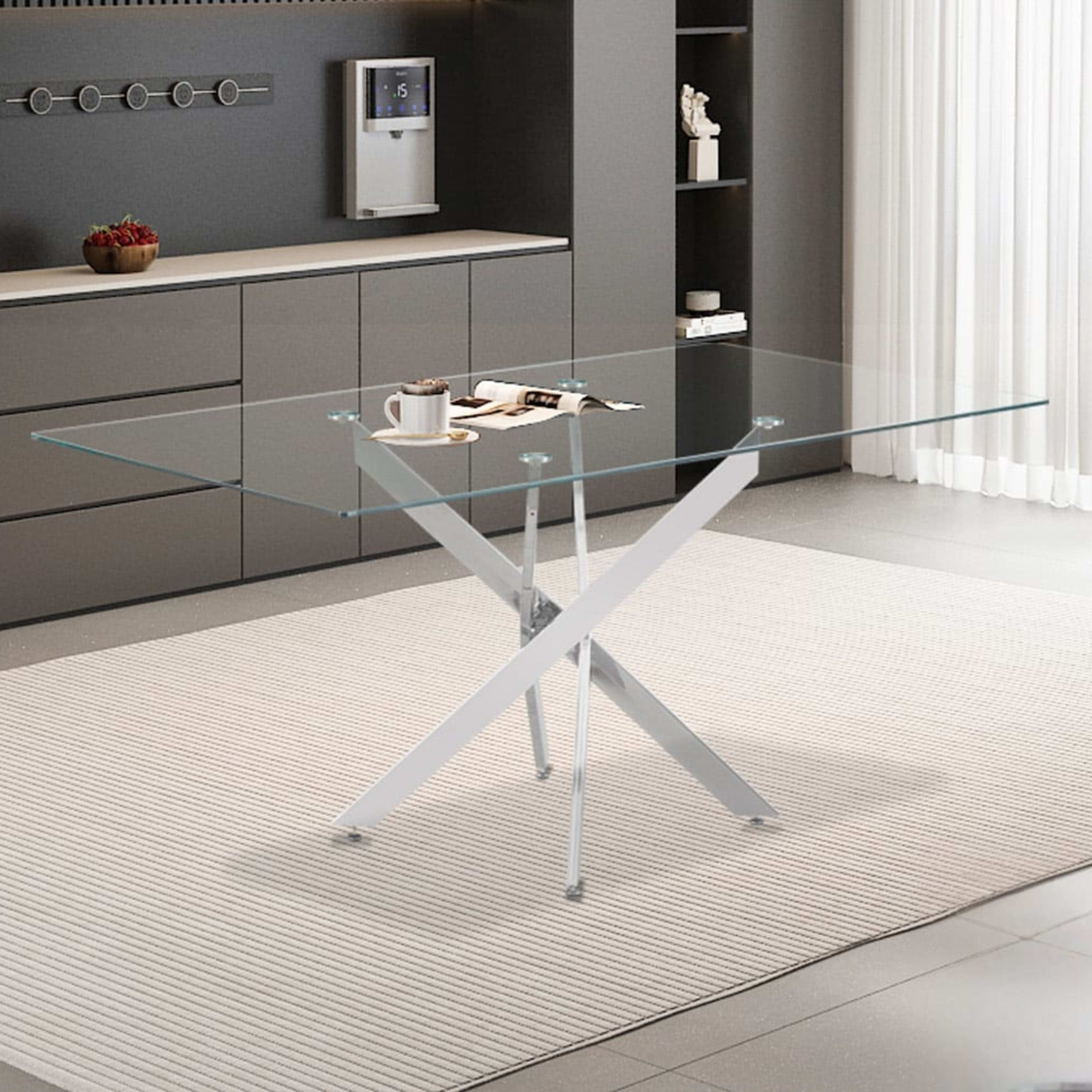 Tafel 'Lasi' 160 cm Glas, Poten Chroom — 2