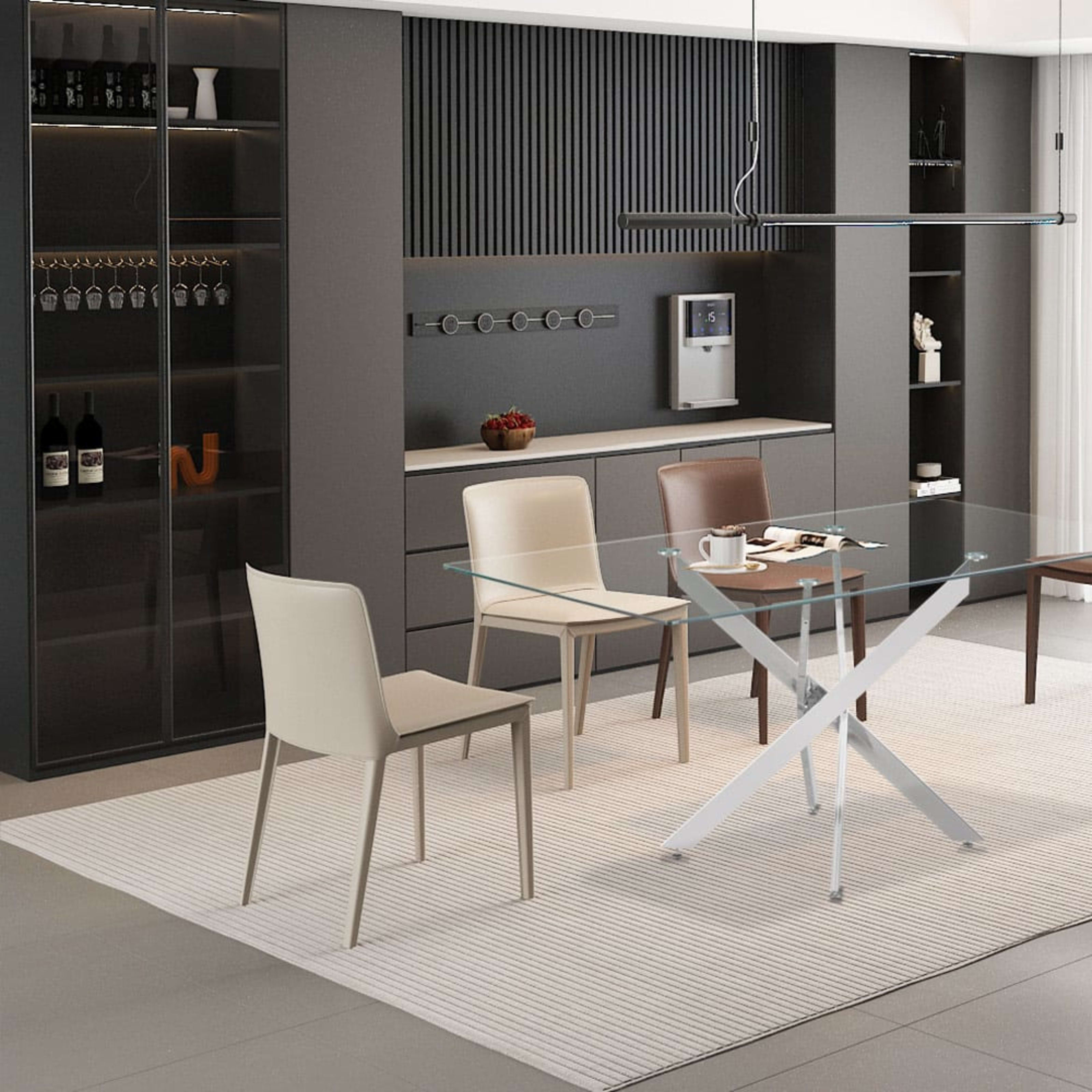 Tafel 'Lasi' 160 cm Glas, Poten Chroom — 3