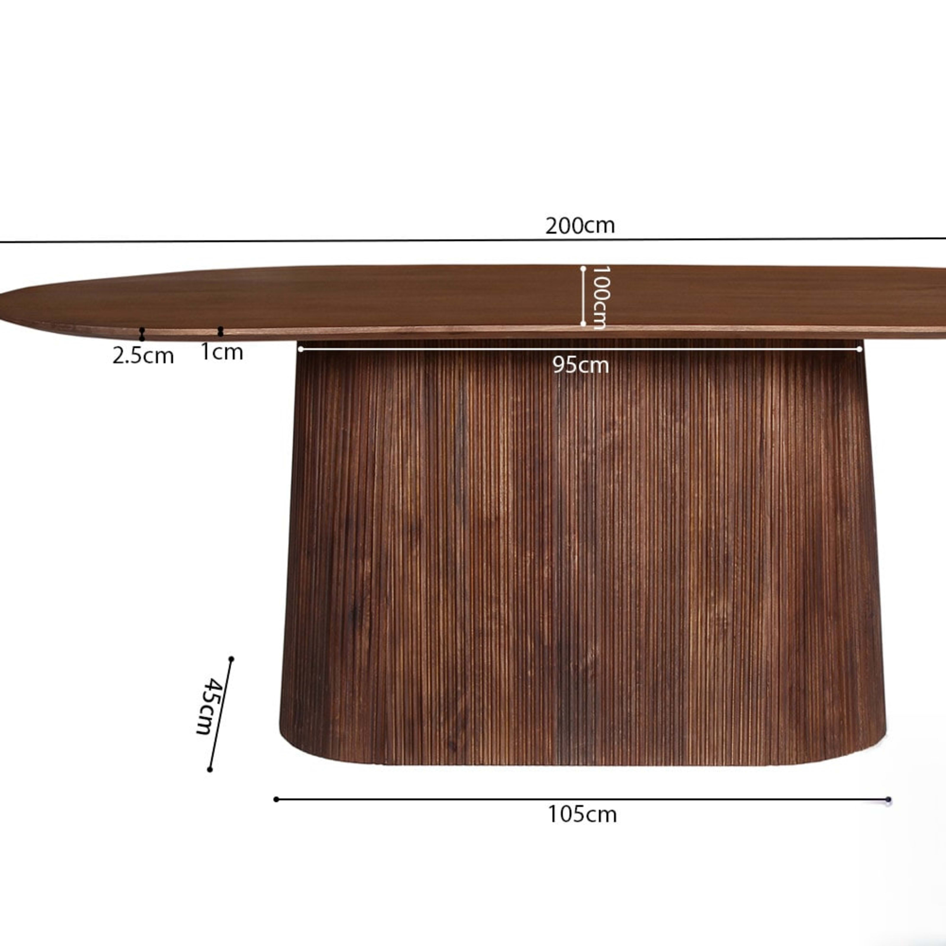 Tafel 'Miguel' 200 cm Ovaal Mango hout Lichtbruin — 4