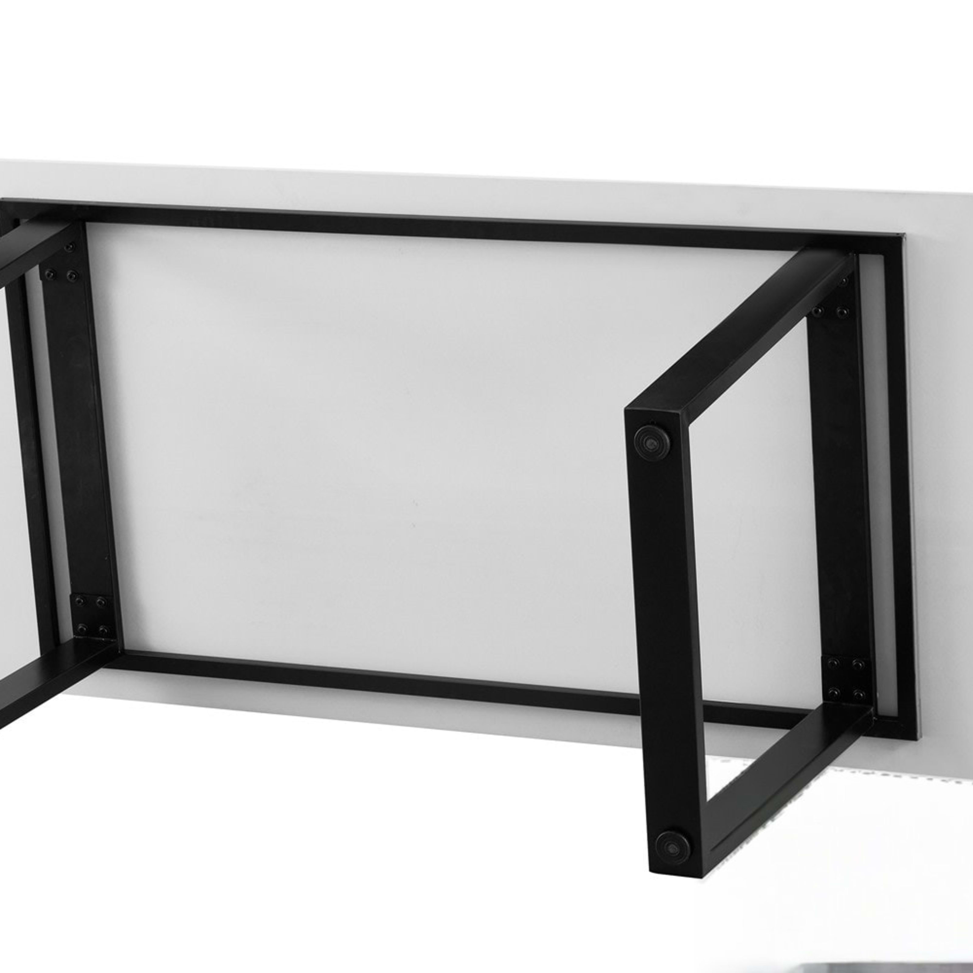 Tafel 'Poseidon' 180 cm Rechthoekig Glanzend Steen Wit — 4
