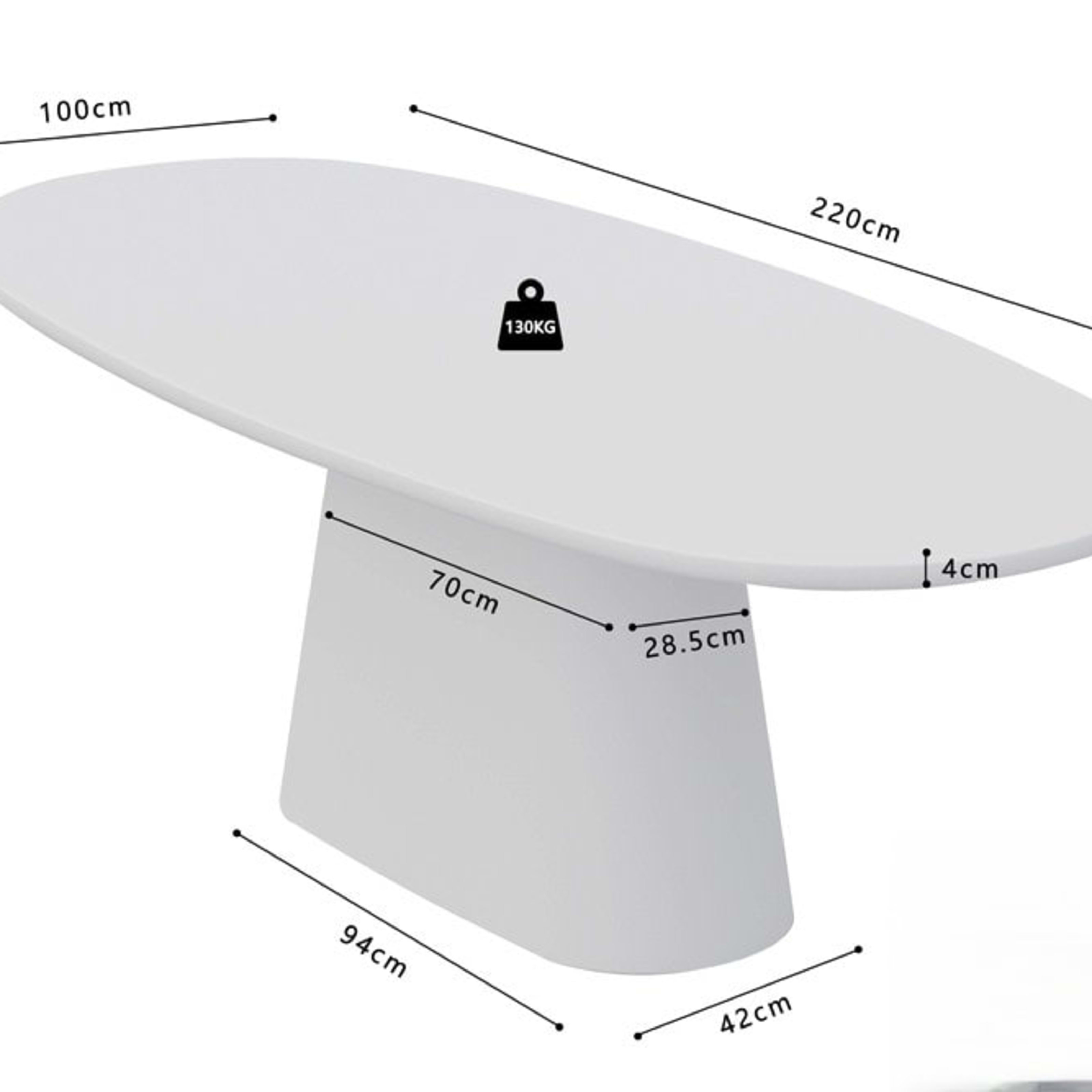 Tafel 'Tavira' 220 cm Ovaal Cement Ecru — 5