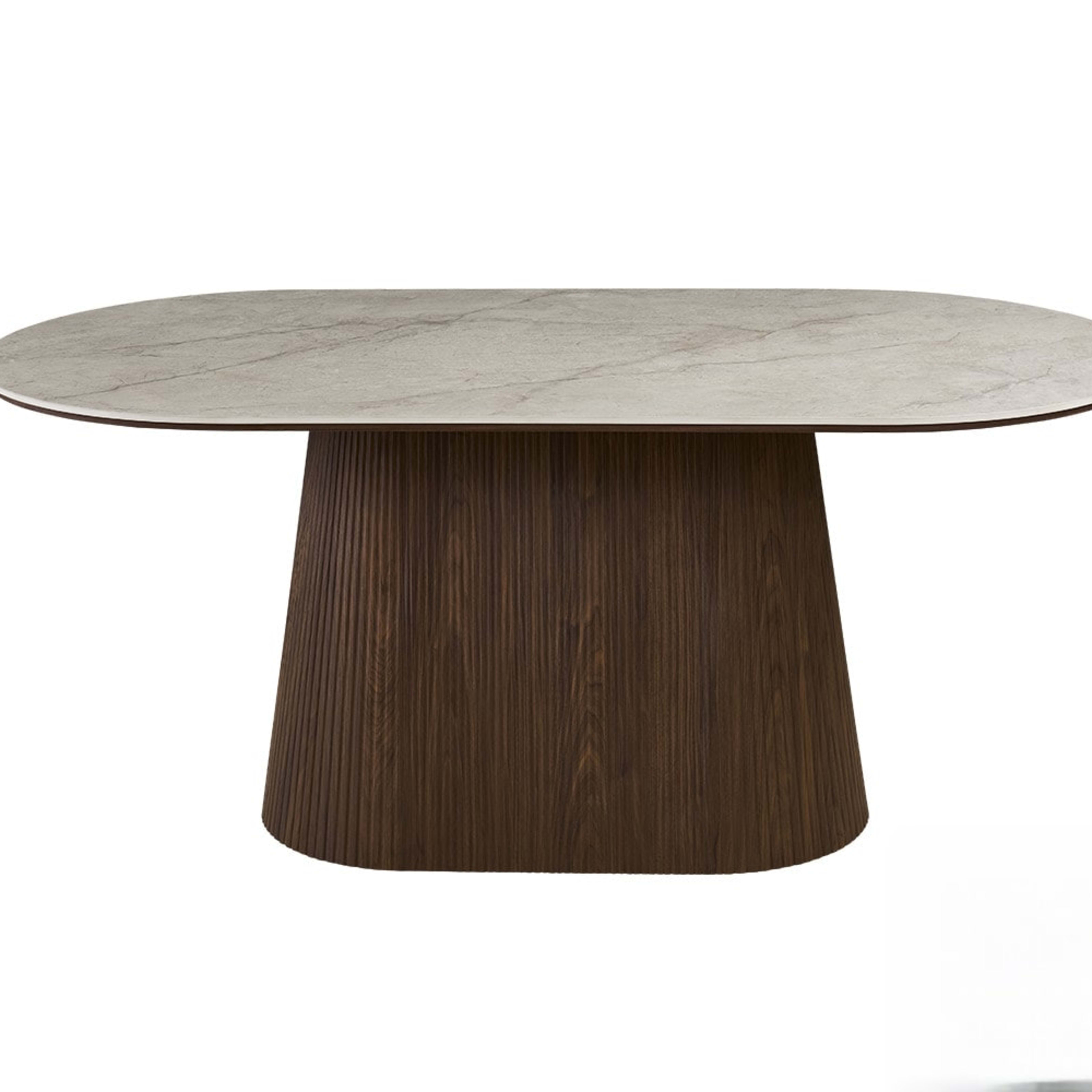 Tafel 'Vigo' 180 cm Ovaal Decor Donkere Eik Shakespear Beige — 1