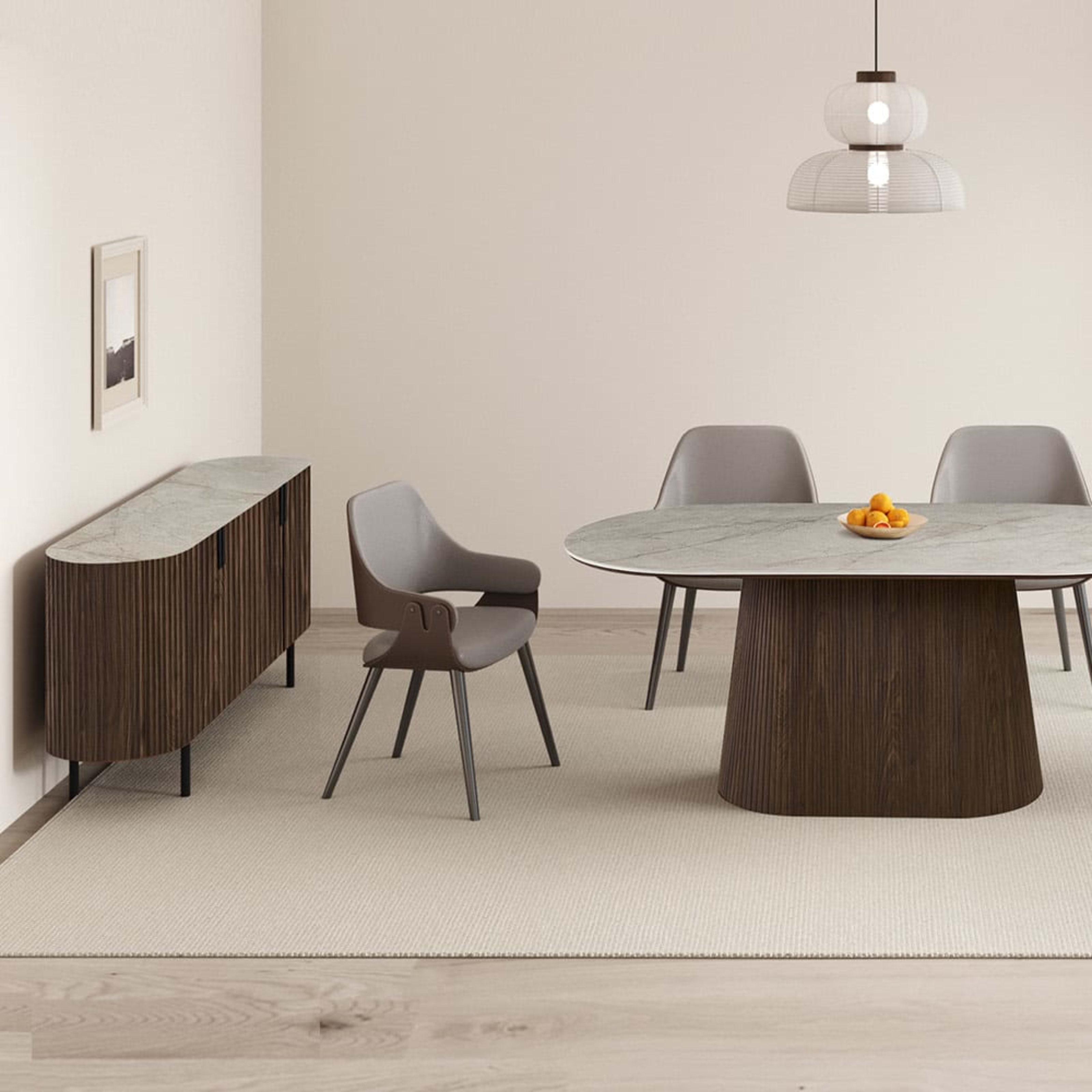 Tafel 'Vigo' 180 cm Ovaal Decor Donkere Eik Shakespear Beige — 2