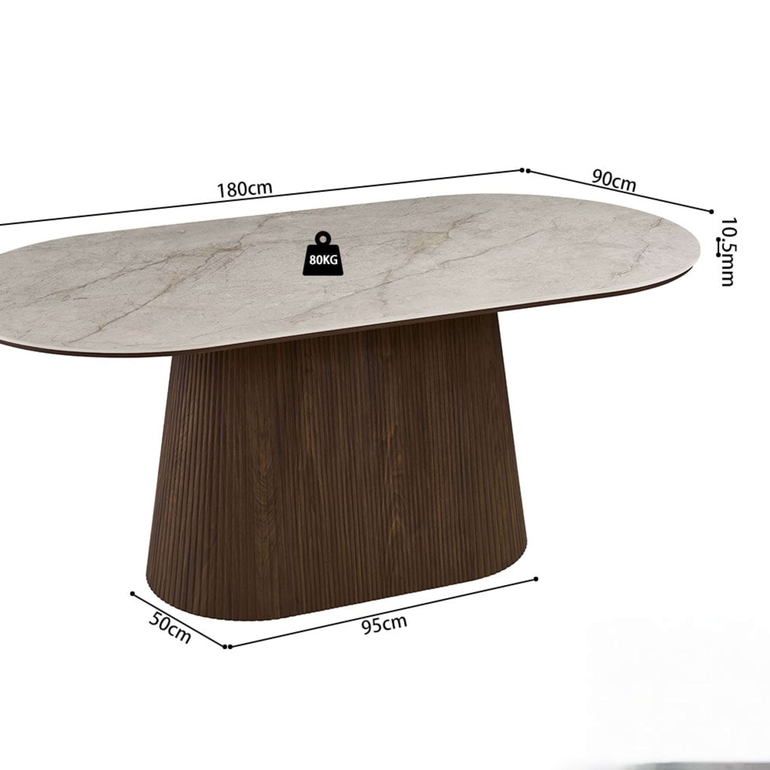 Tafel 'Vigo' 180 cm Ovaal Decor Donkere Eik Shakespear Beige — 5