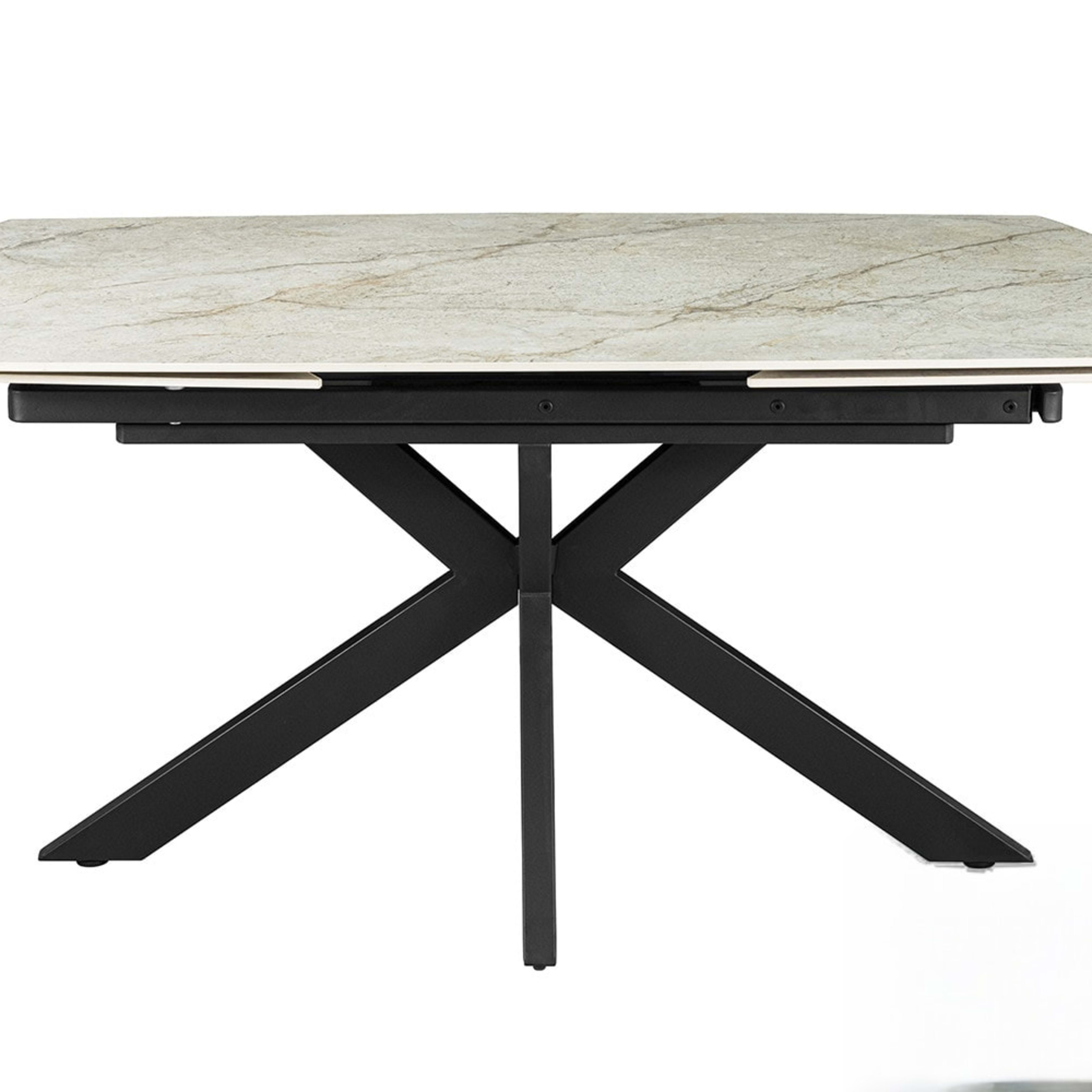 Uitschuifbare tafel 'Ares' 160-240 cm Deens Ovaal Glanzend Steen Beige — 1
