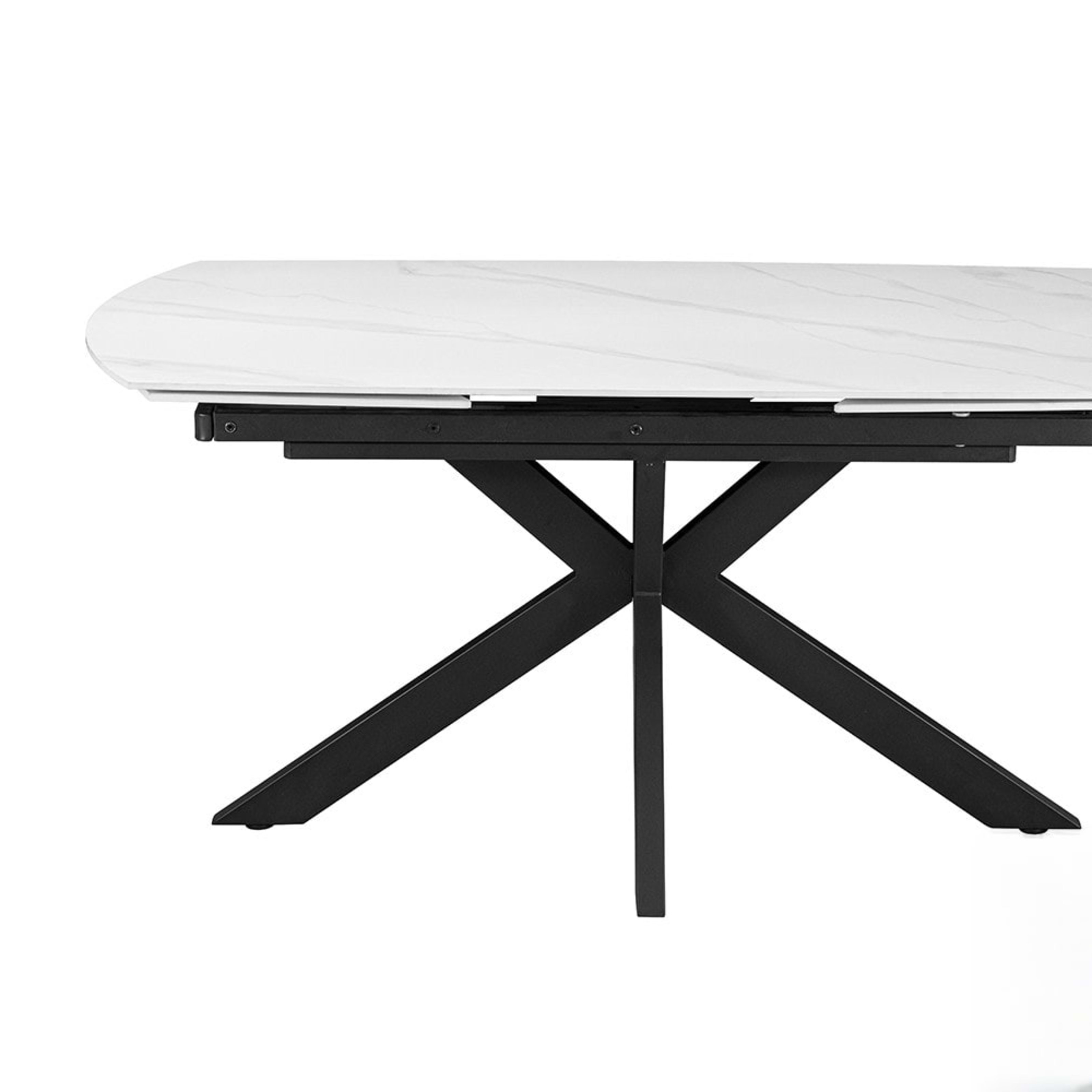 Uitschuifbare tafel 'Ares' 160-240 cm Deens Ovaal Steen Wit — 1