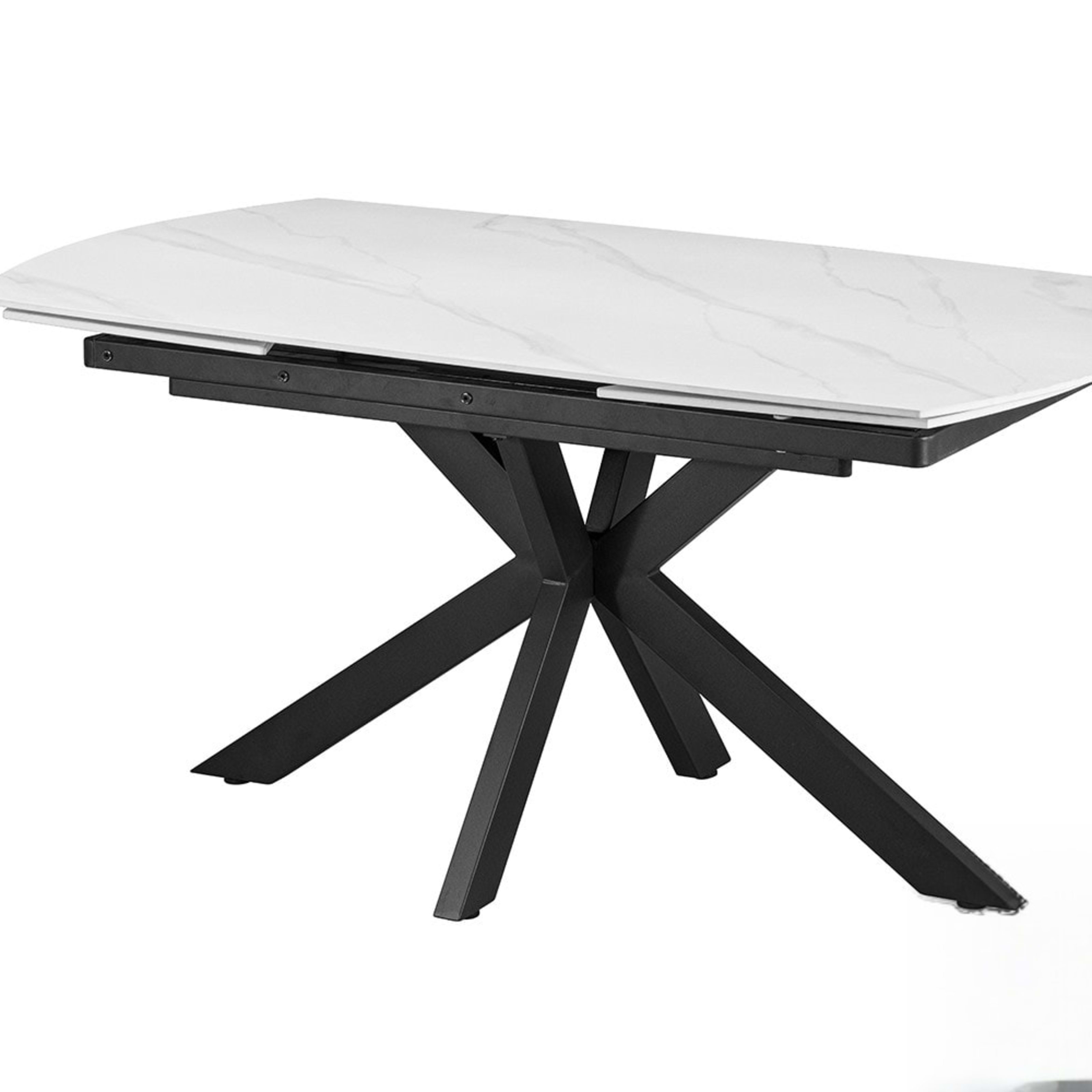 Uitschuifbare tafel 'Ares' 160-240 cm Deens Ovaal Steen Wit — 3