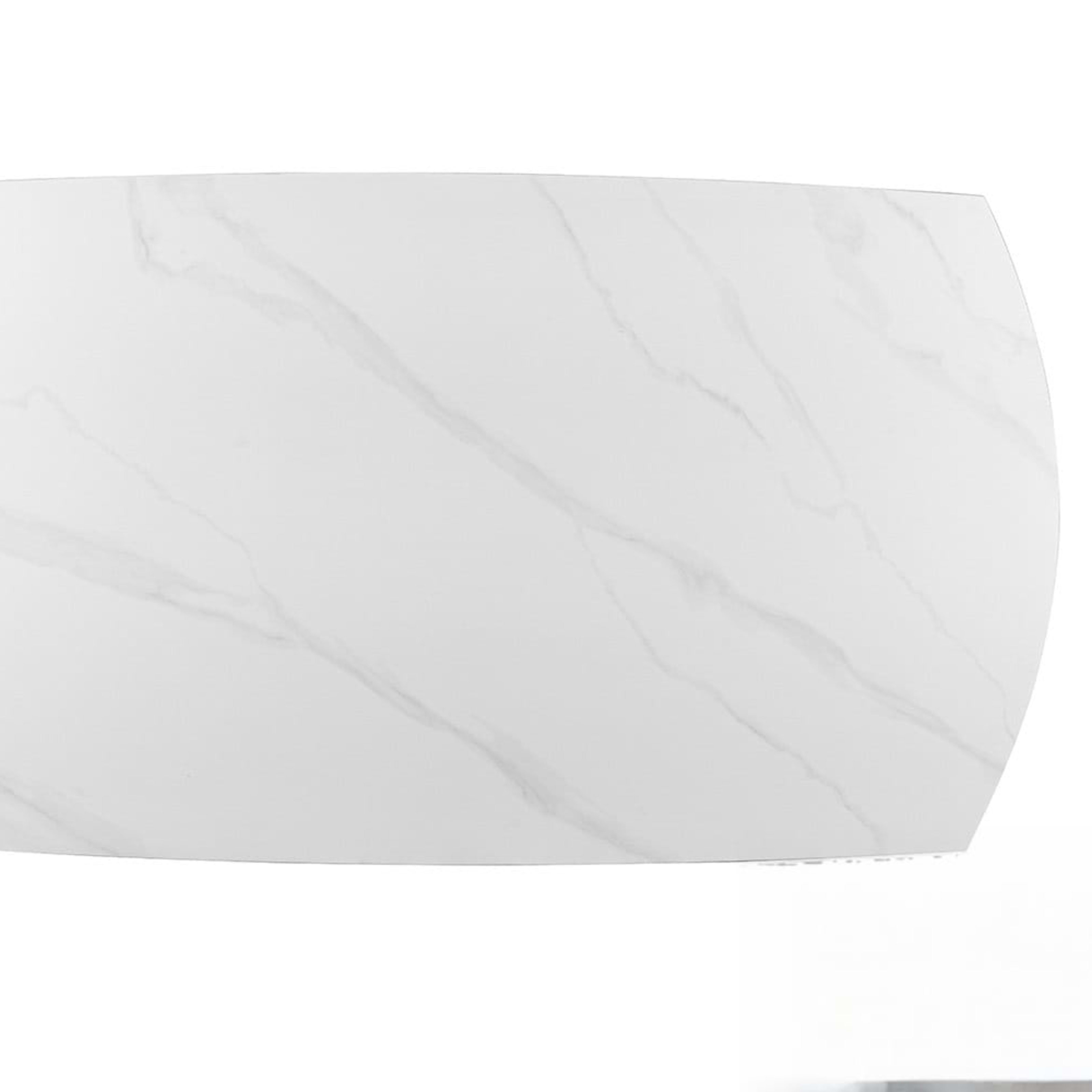Uitschuifbare tafel 'Ares' 160-240 cm Deens Ovaal Steen Wit — 4