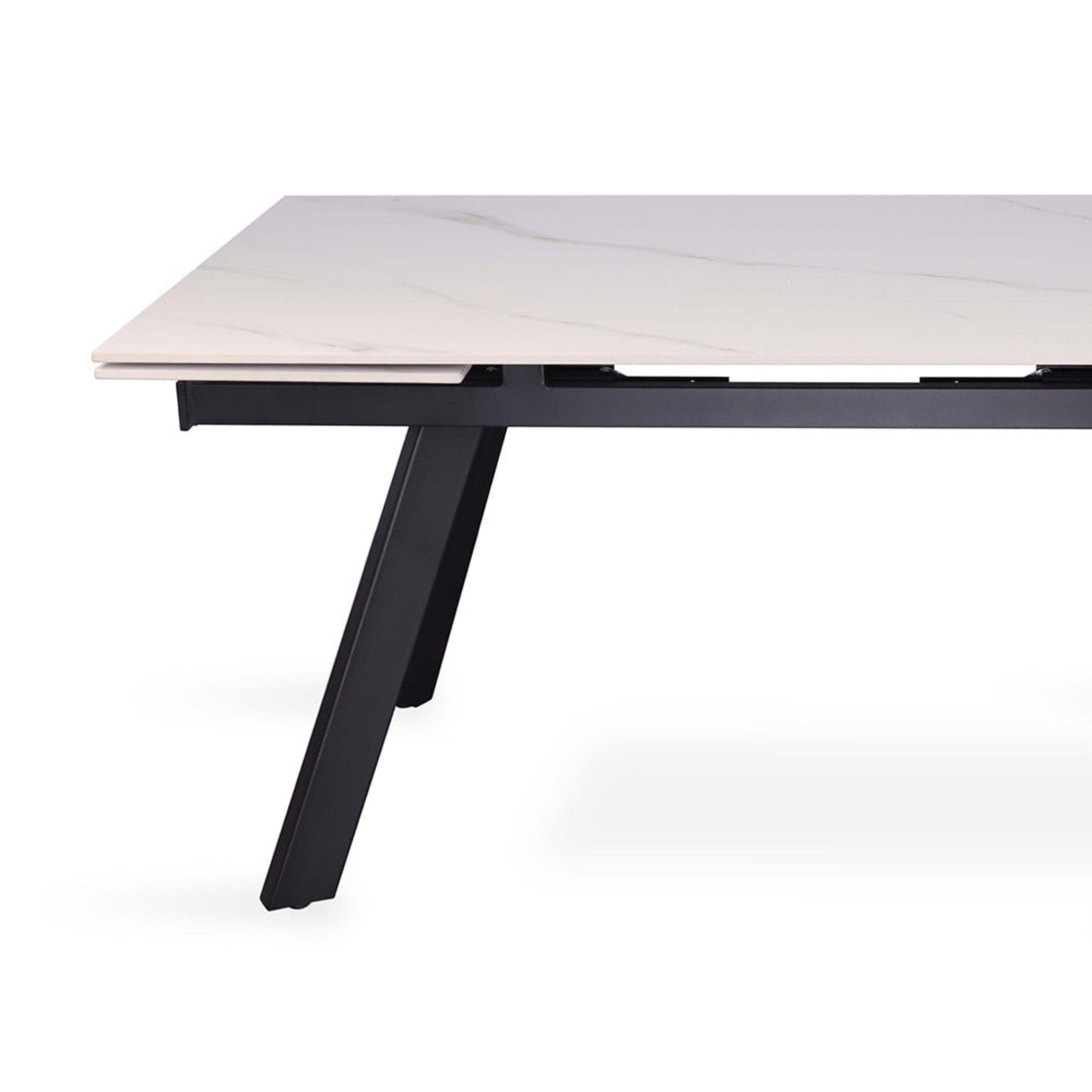 Uitschuifbare tafel 'Hera' 160-240 cm Rechthoekig Steen Wit — 1