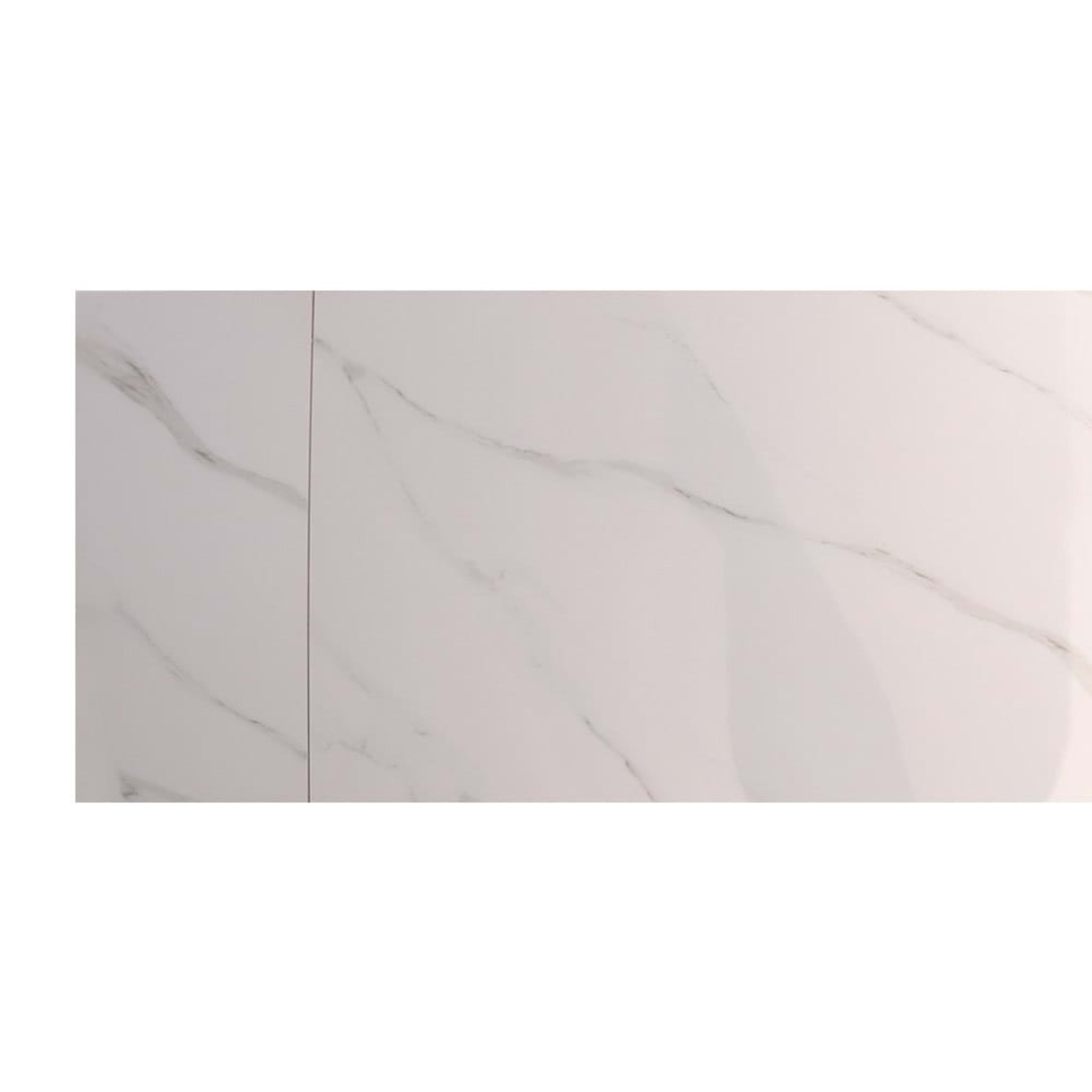 Uitschuifbare tafel 'Hera' 160-240 cm Rechthoekig Steen Wit — 4