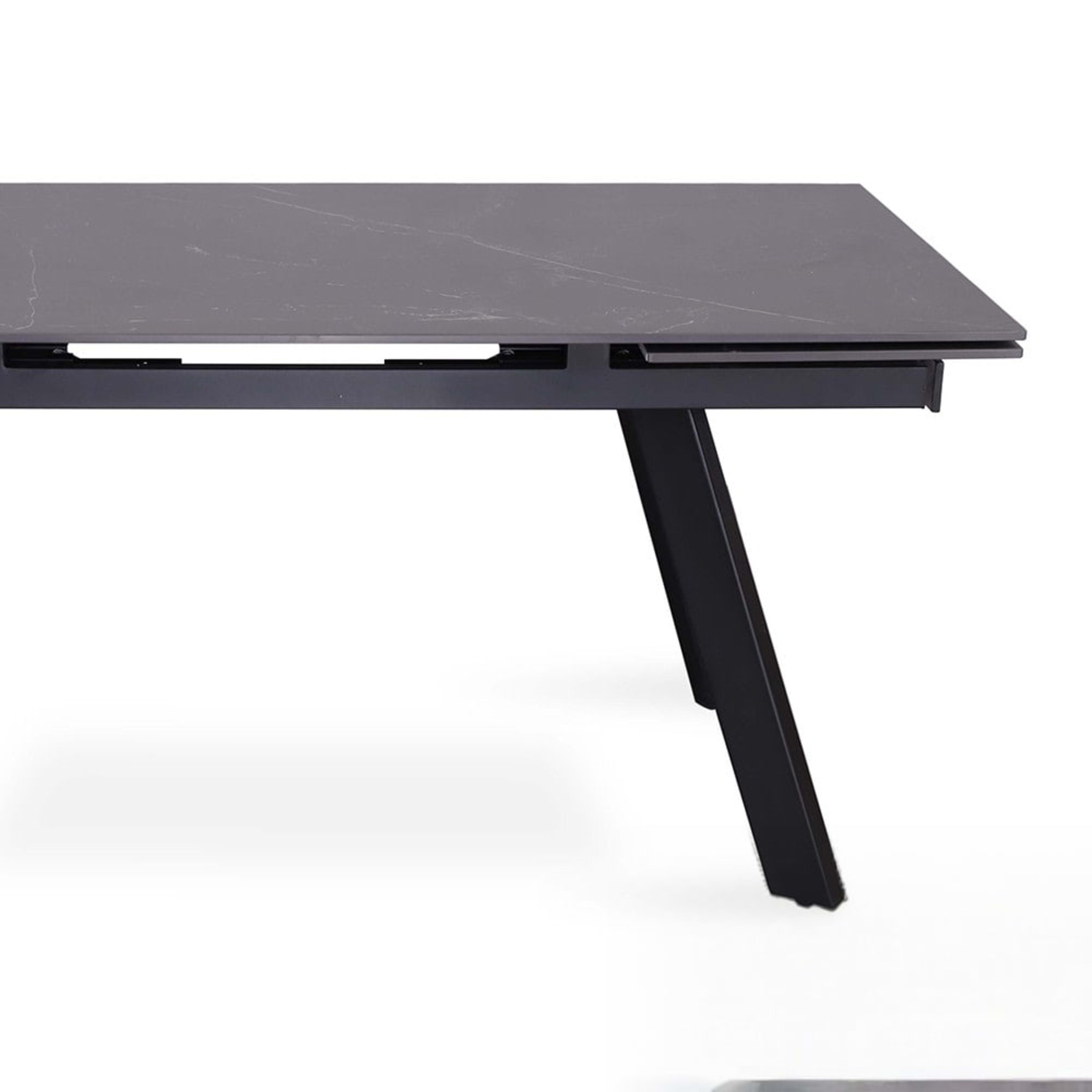 Uitschuifbare tafel 'Hera' 160-240 cm Rechthoekig Steen Zwart — 1
