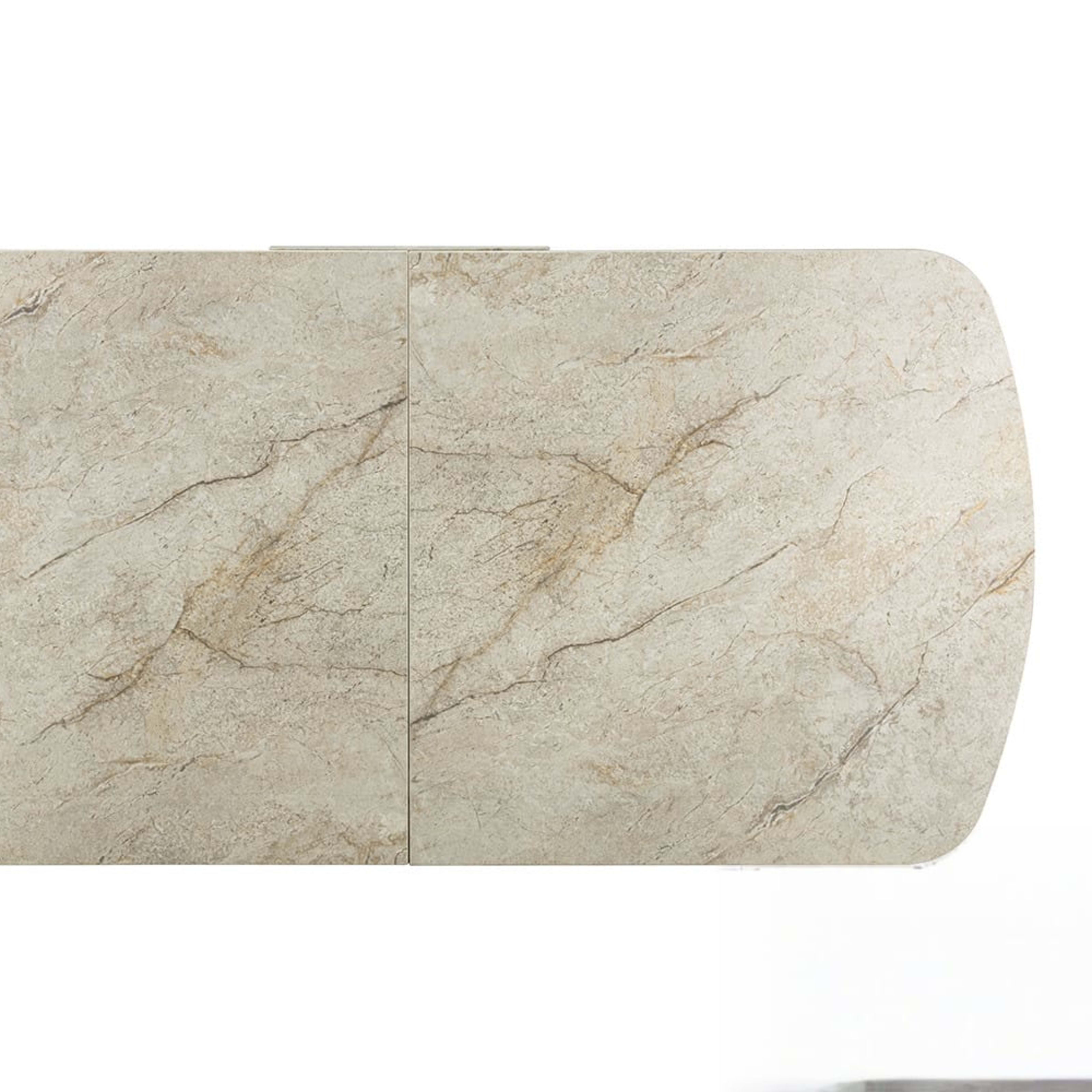 Uitschuifbare tafel 'Hestia' 180-220 cm Deens Ovaal Glanz. Steen Beige — 5
