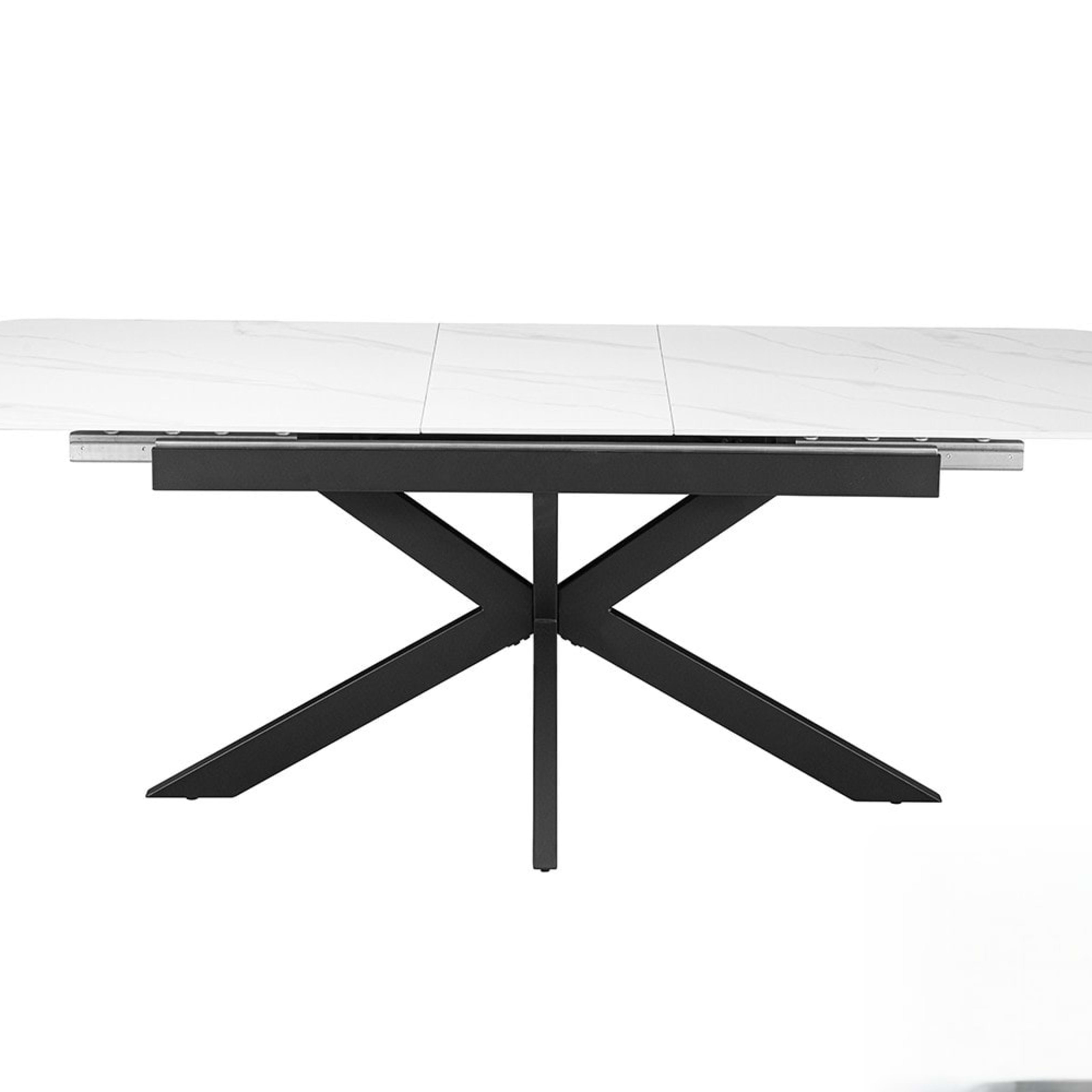 Uitschuifbare tafel 'Hestia' 180-220 cm Deens Ovaal Steen Wit — 2