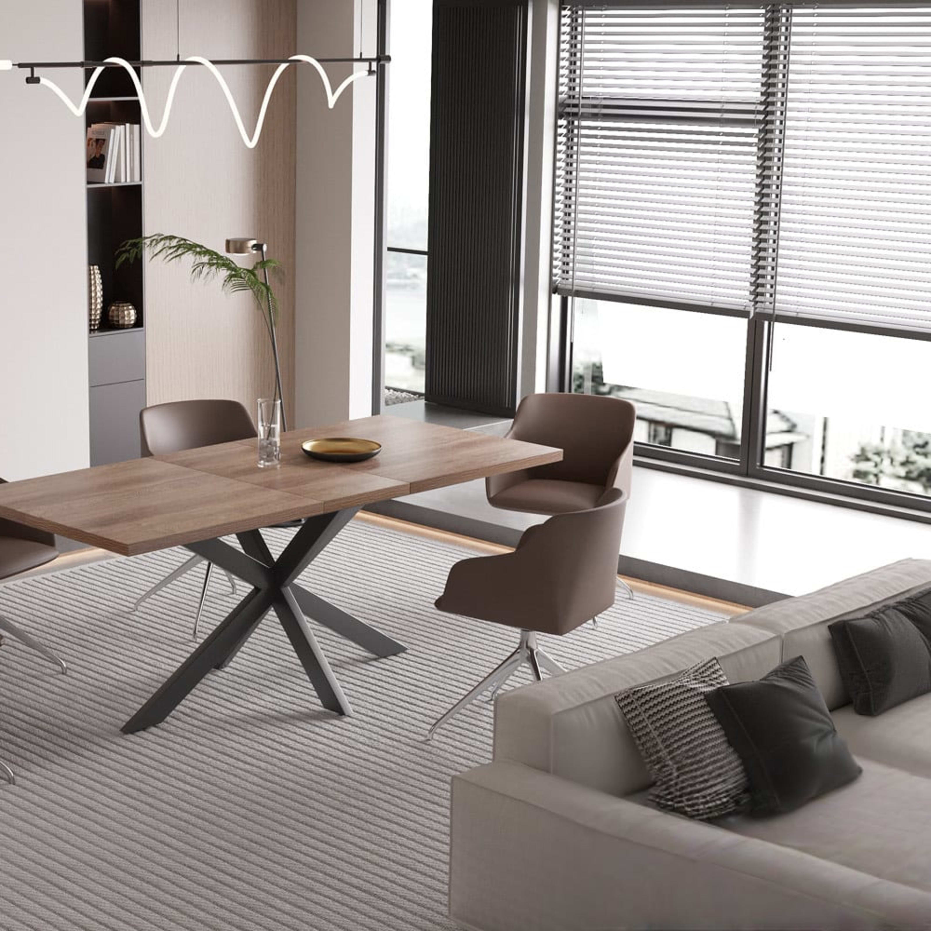Uitschuifbare tafel 'Kos' 160-200 cm Donkerbruin — 4