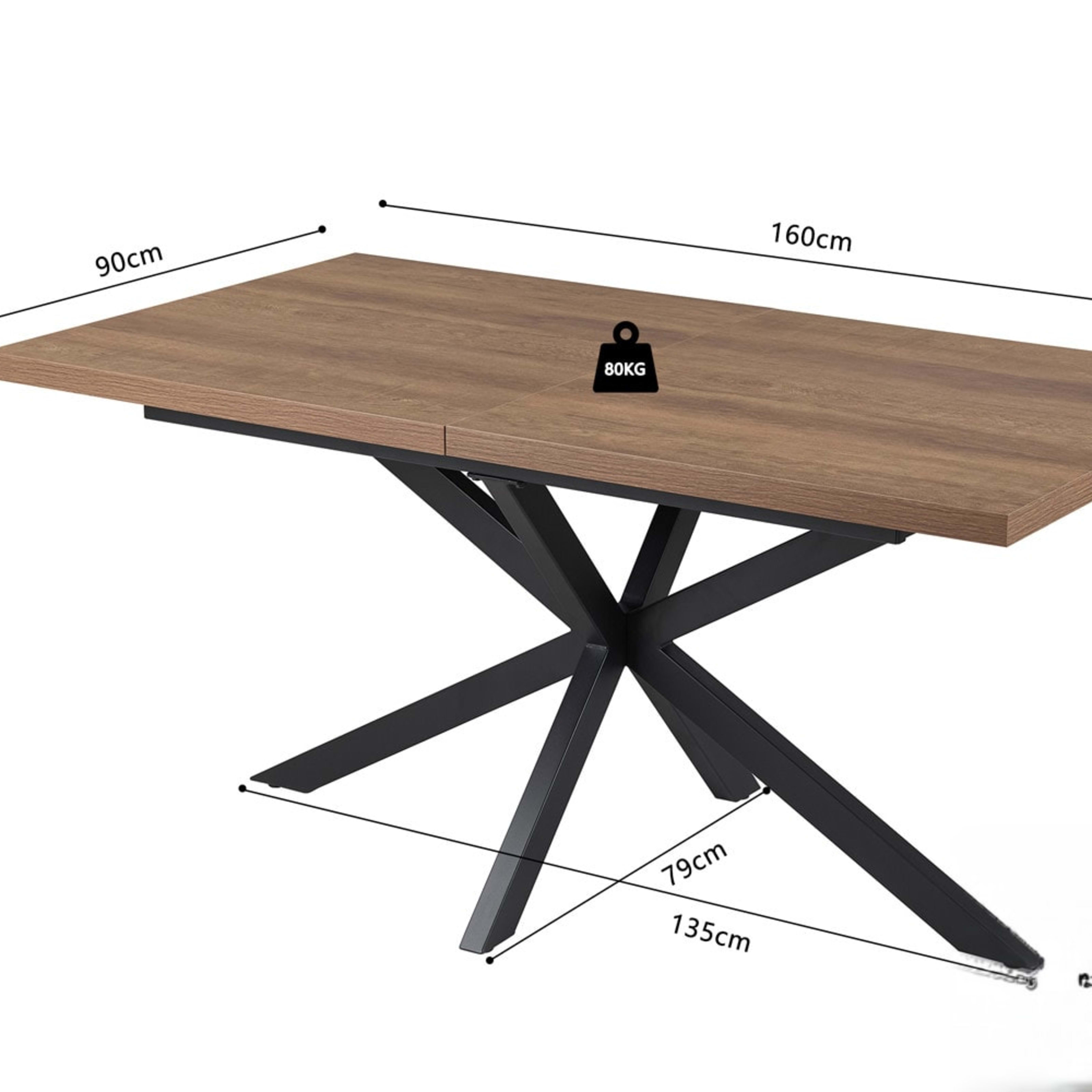 Uitschuifbare tafel 'Kos' 160-200 cm Donkerbruin — 6