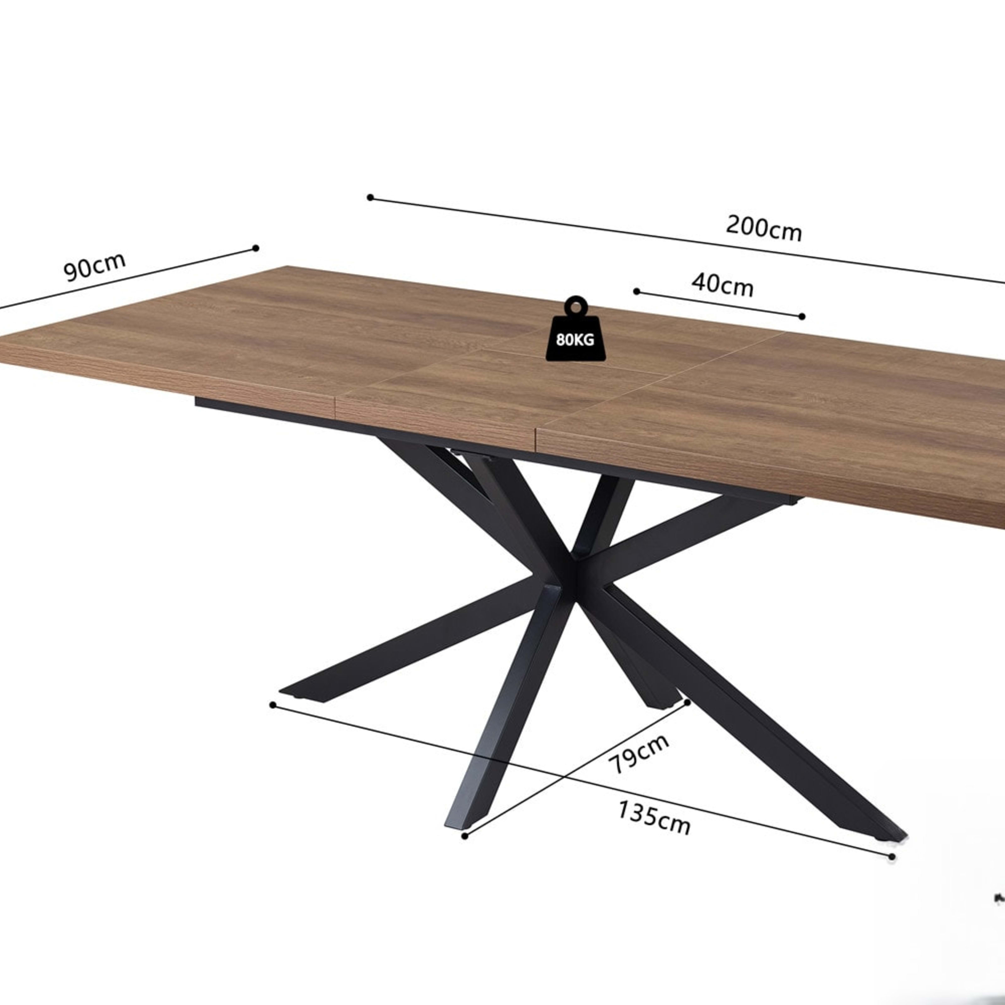 Uitschuifbare tafel 'Kos' 160-200 cm Donkerbruin — 7