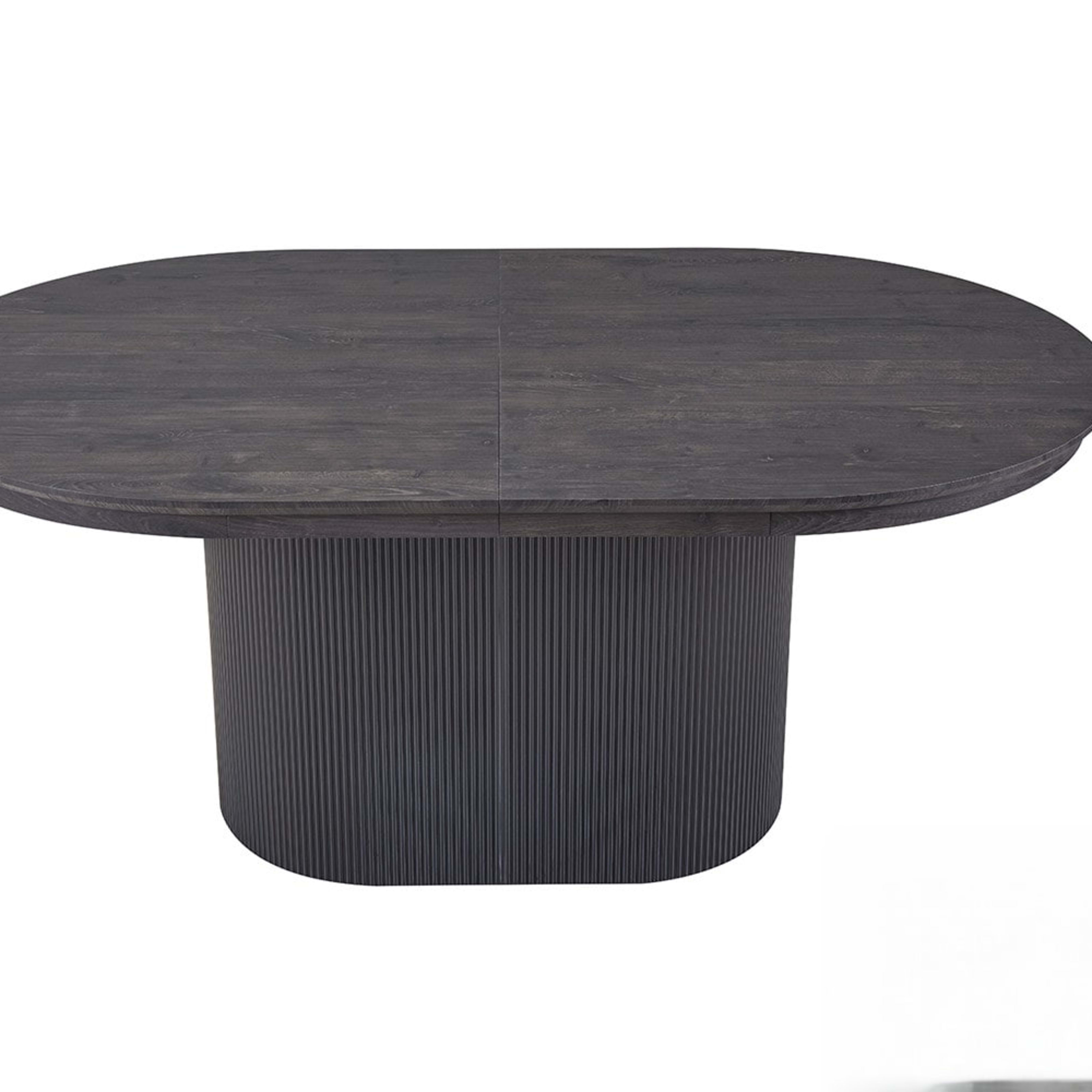 Uitschuifbare tafel 'Lagos' 180-220 cm Ovaal Decor Donkerbruin — 1