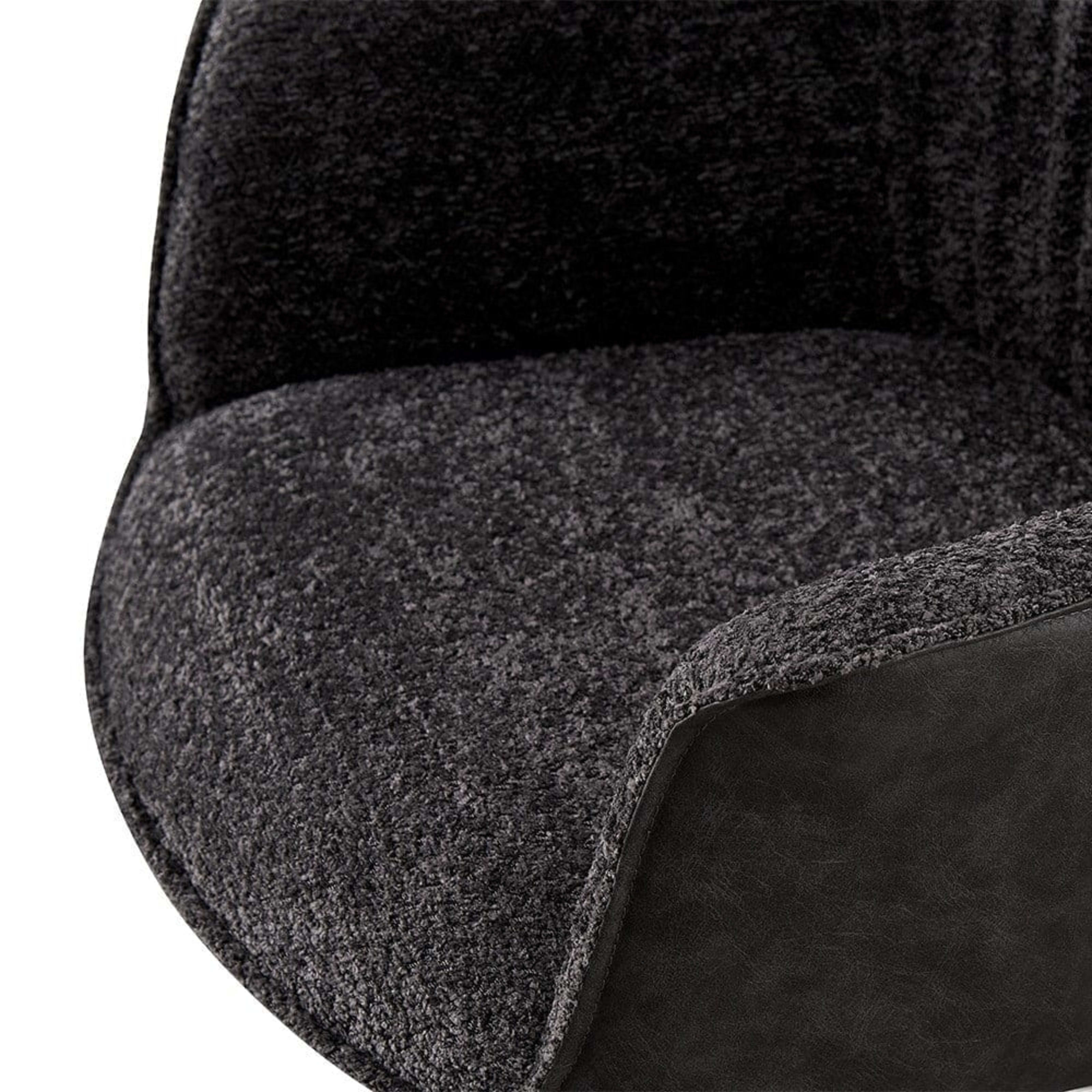 Stoel 'Lucie' Bouclé Grijs Rug PU Lichtgrijs — 4