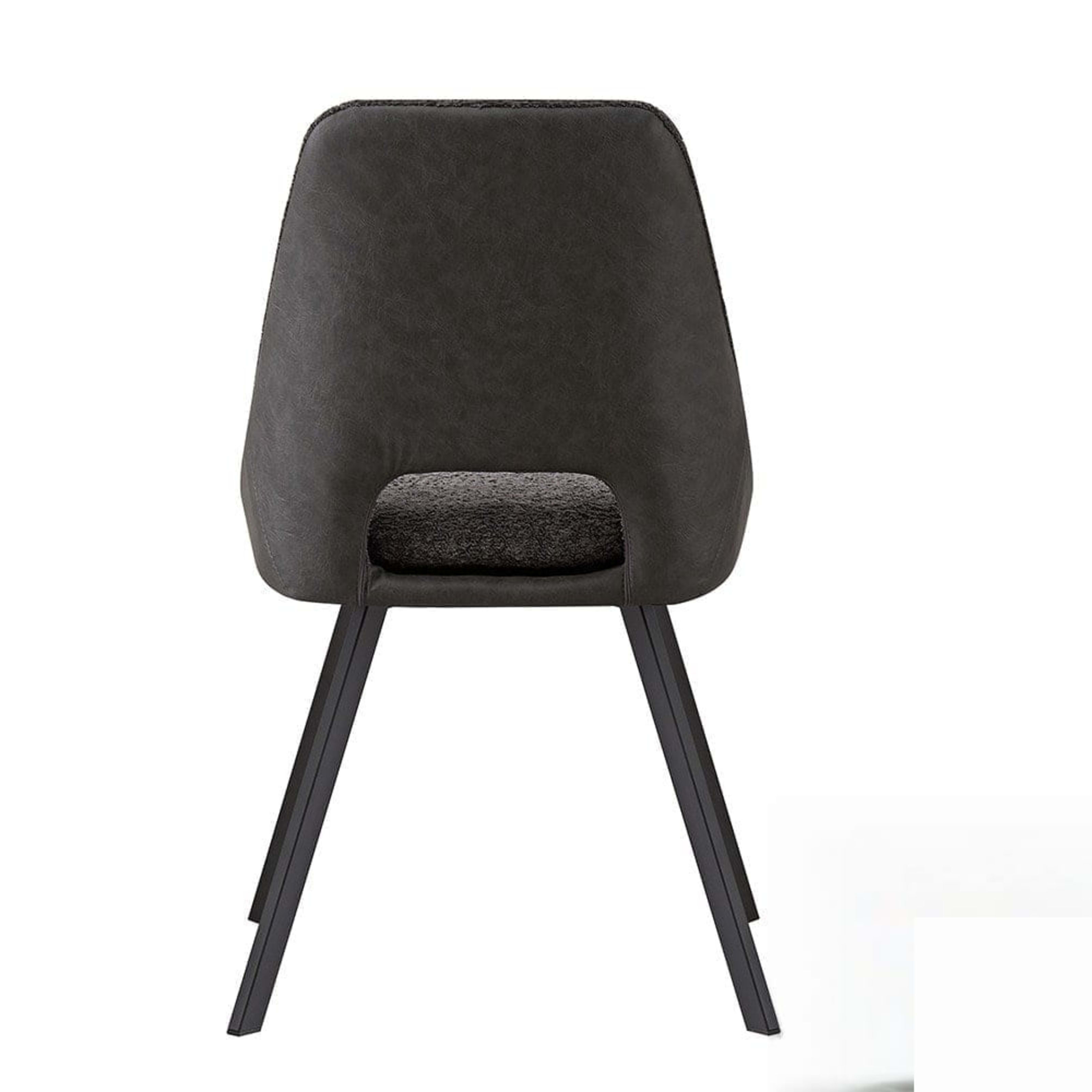 Stoel 'Filou' Bouclé Grijs Rug PU Lichtgrijs — 3
