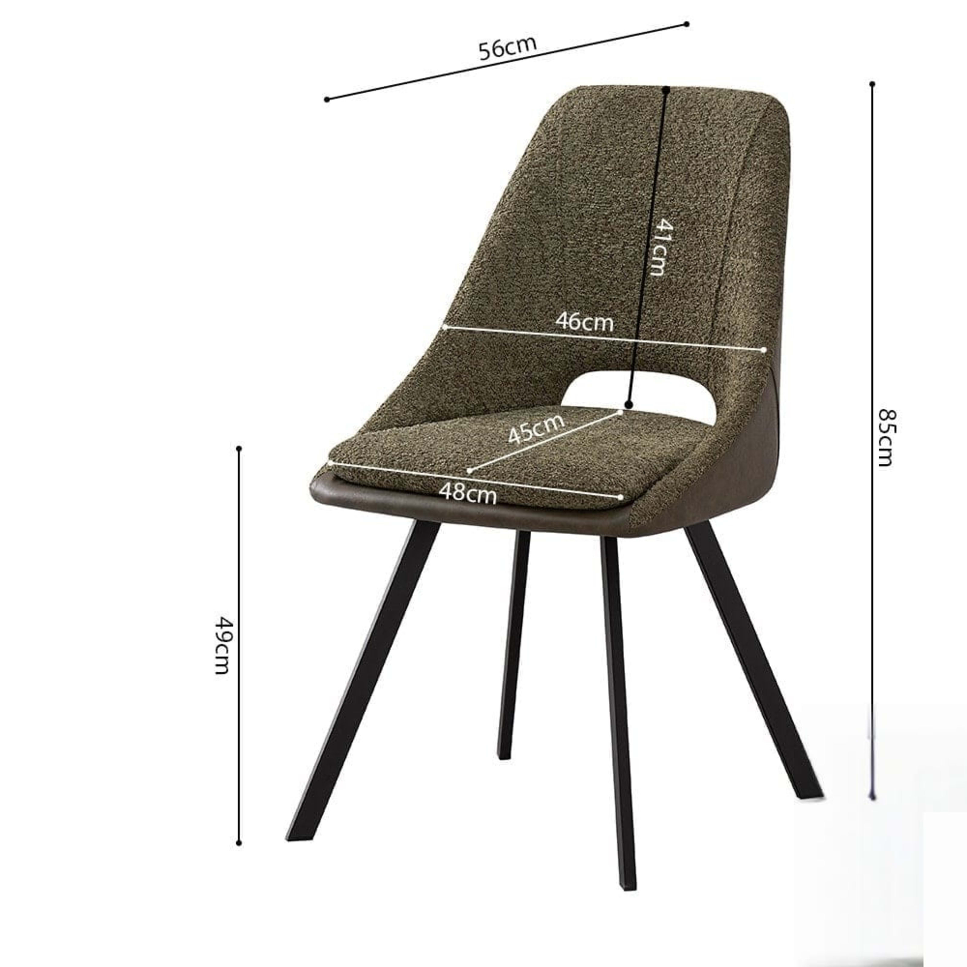 Stoel 'Filou' Bouclé Groen Rug PU Donkergroen — 4