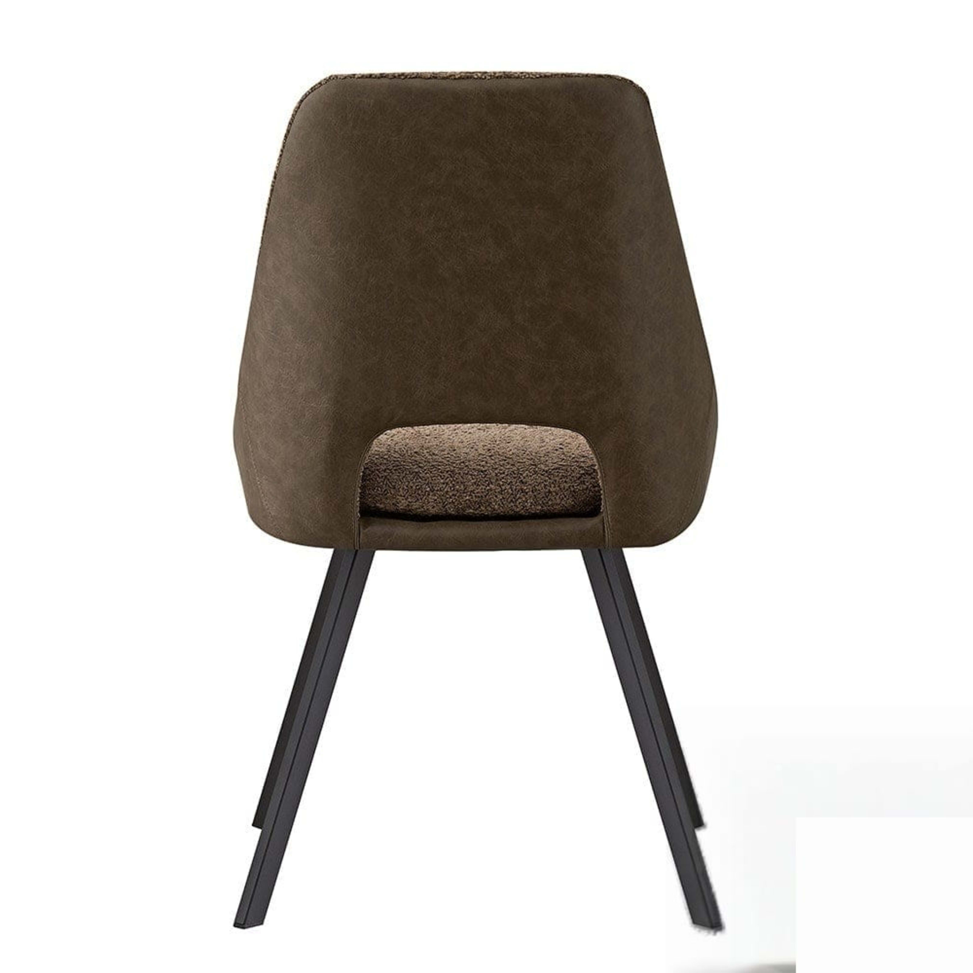 Stoel 'Filou' Bouclé Zand Rug PU Bruin — 3