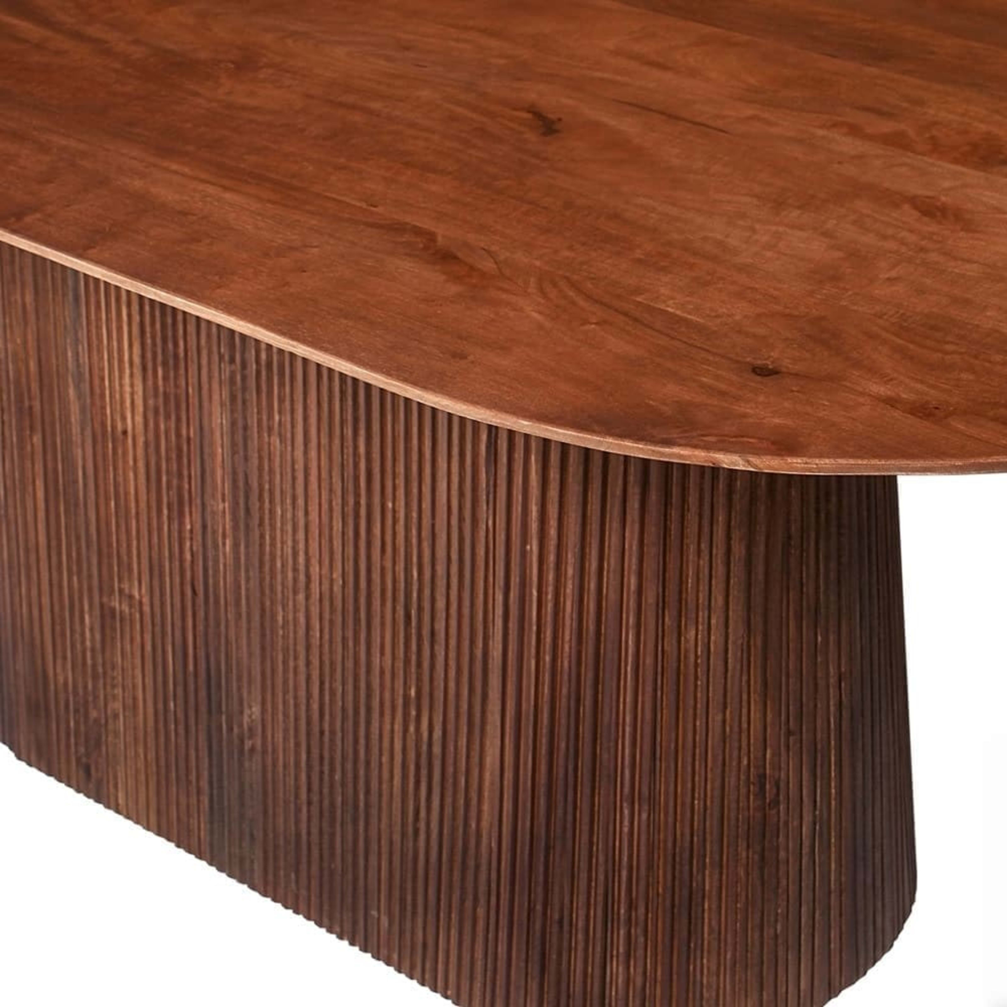 Tafel 'Miguel' 200 cm Ovaal Mango hout Lichtbruin — 3