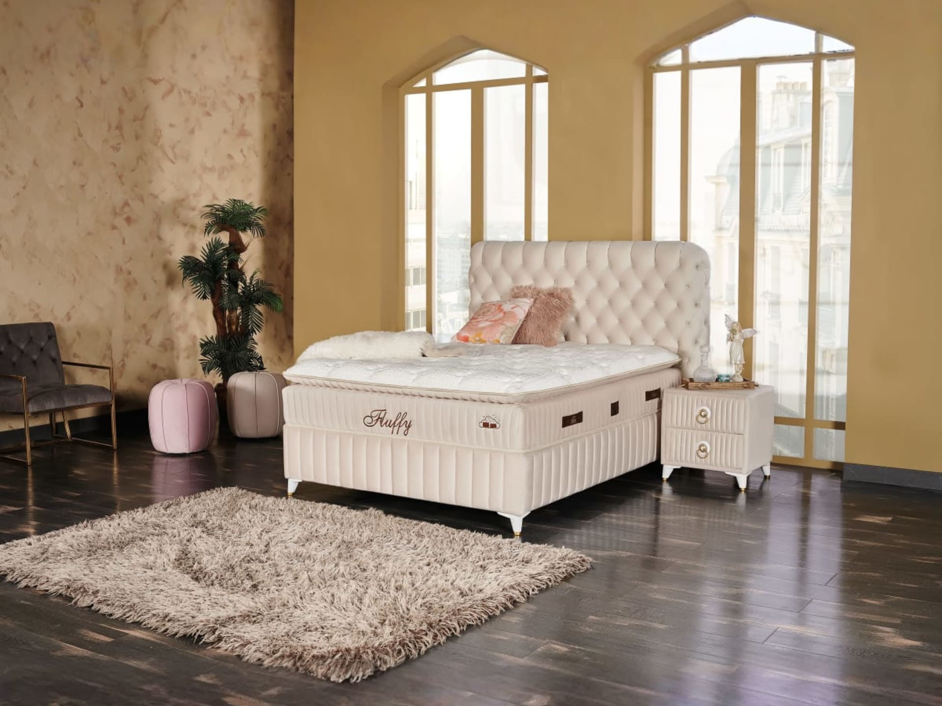 Fluffy Boxspring Crème