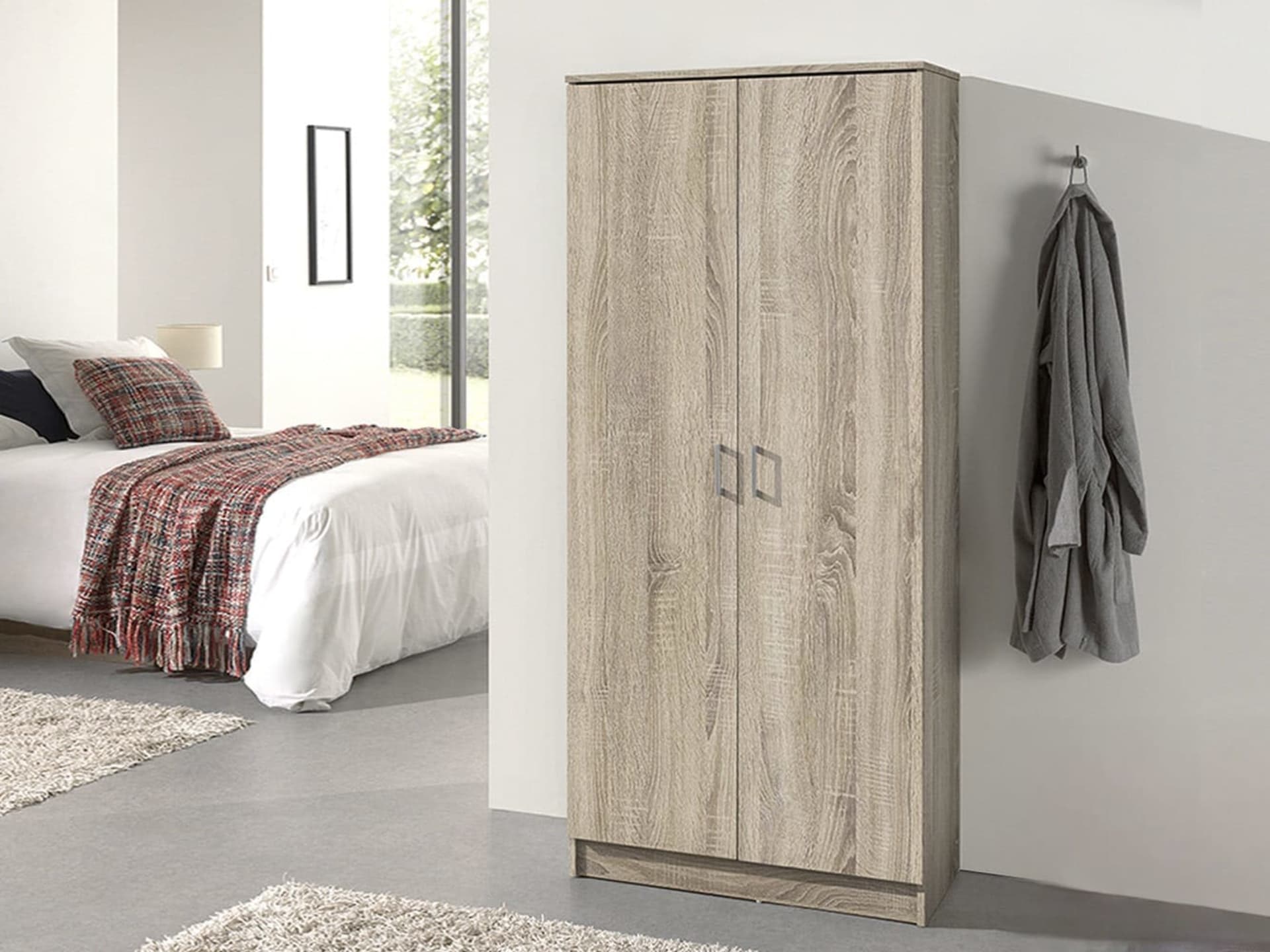 Opbergkast 'Ray' 2 deuren en 4 legplanken 80 cm Sonoma