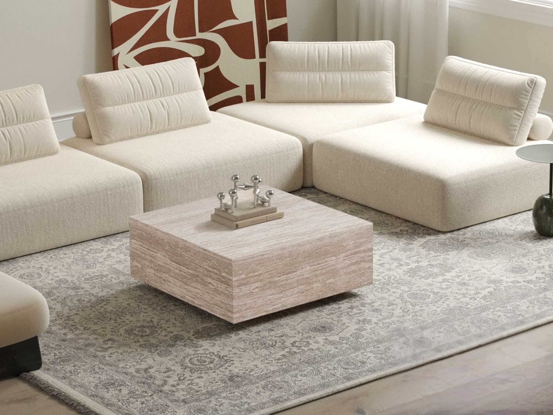 Salontafel 'Jane' Decor Travertin Beige — foto 2 van 4