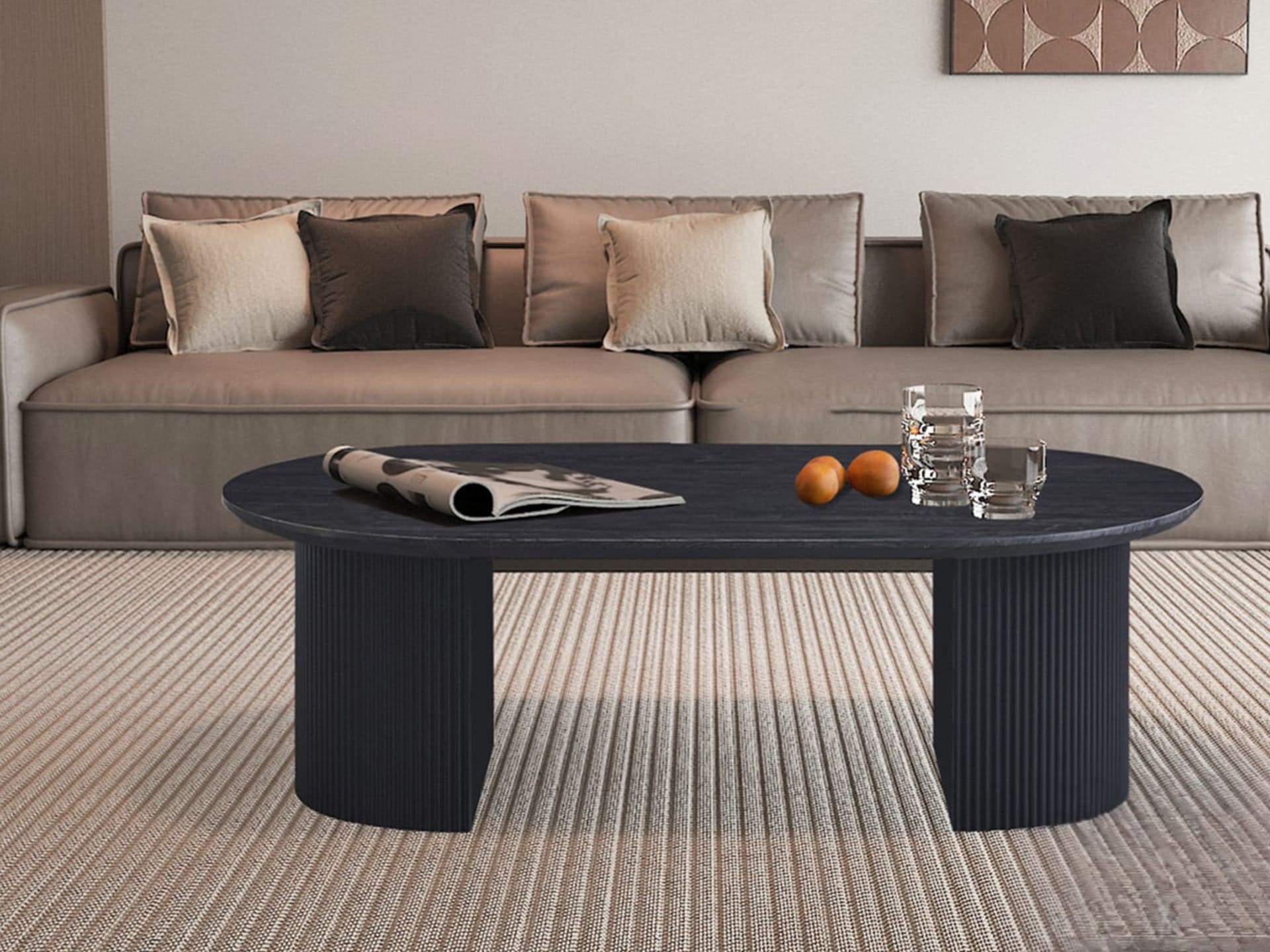 Salontafel 'Lagos' 120 cm Ovaal Decor Donkerbruin — foto 2 van 4