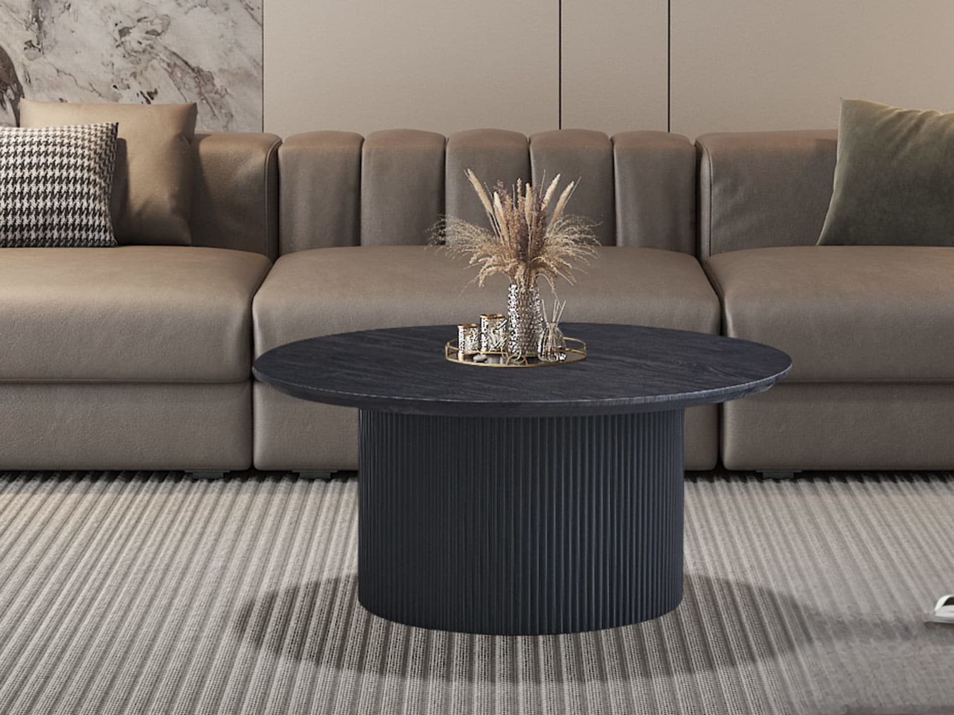 Salontafel 'Lagos' 80 cm Rond Decor Donkerbruin — foto 2 van 4