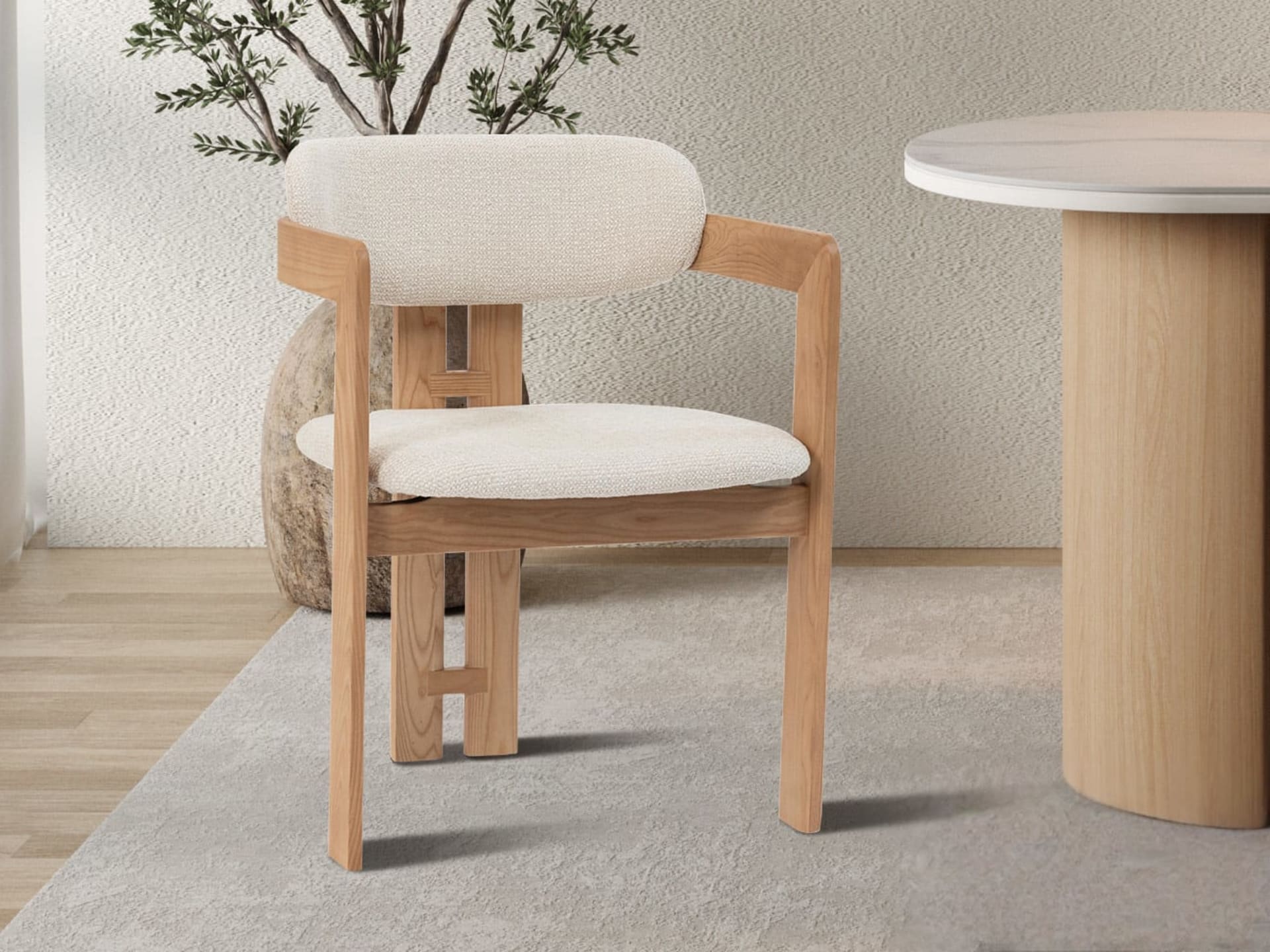 Stoel 'Camille' Essenhout Naturel Ote Milan 103 Beige Gemonteerd — foto 2 van 5
