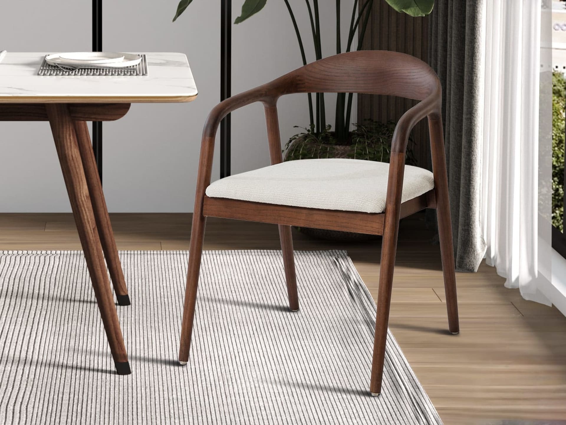 Stoel 'Claire' Essenhout Walnoot Ote Milan 103 Beige Gemonteerd — foto 2 van 4