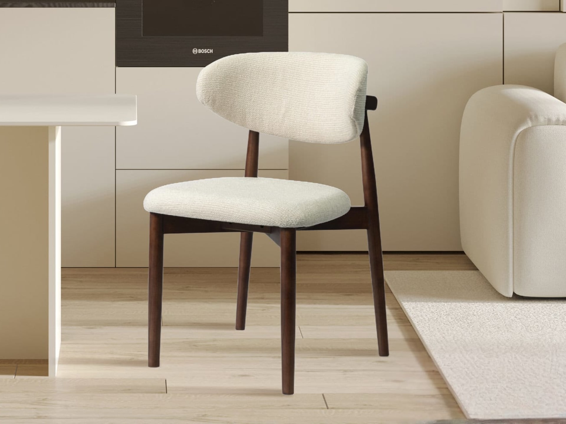 Stoel 'Clara' Essenhout Walnoot Ote Milan 103 Beige Gemonteerd — foto 2 van 4
