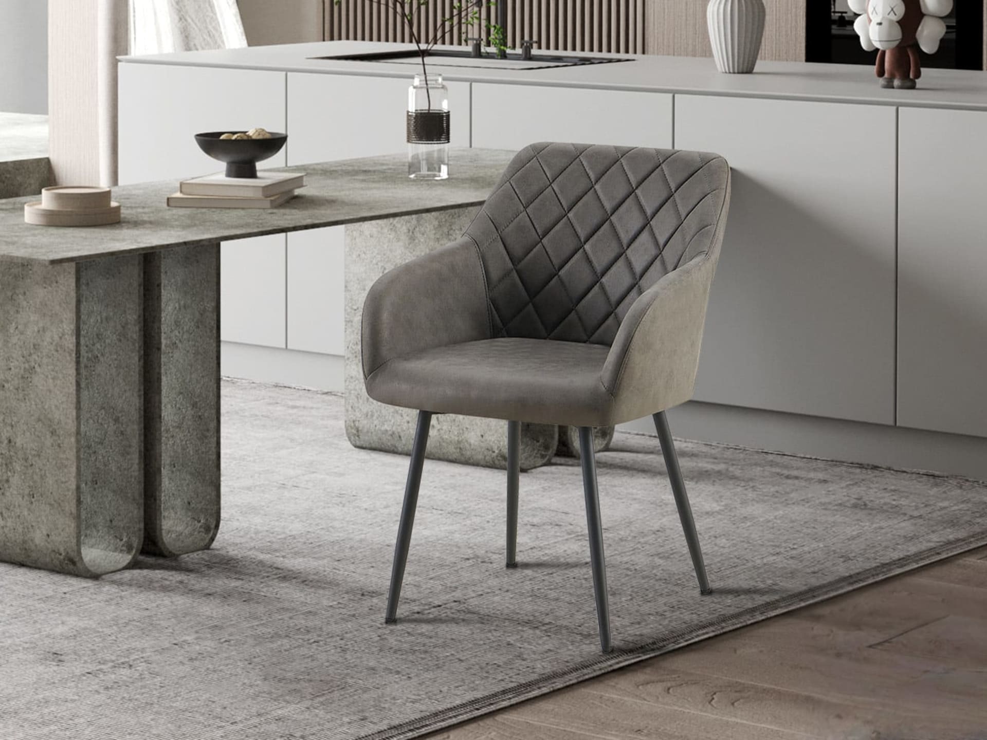 Stoel 'Peron' Micro fiber PU Grijs — foto 2 van 5