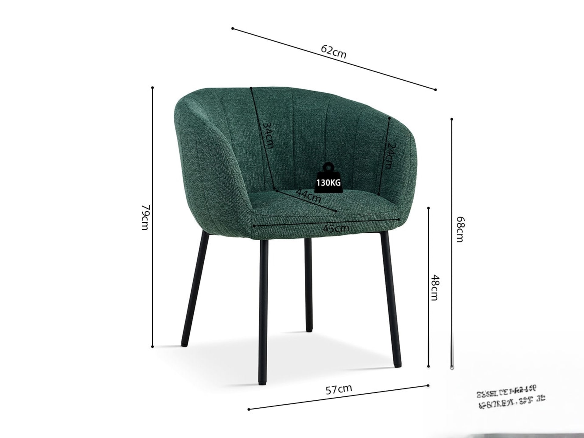 Stoel 'Sevilla' Stof Groen — foto 5 van 5