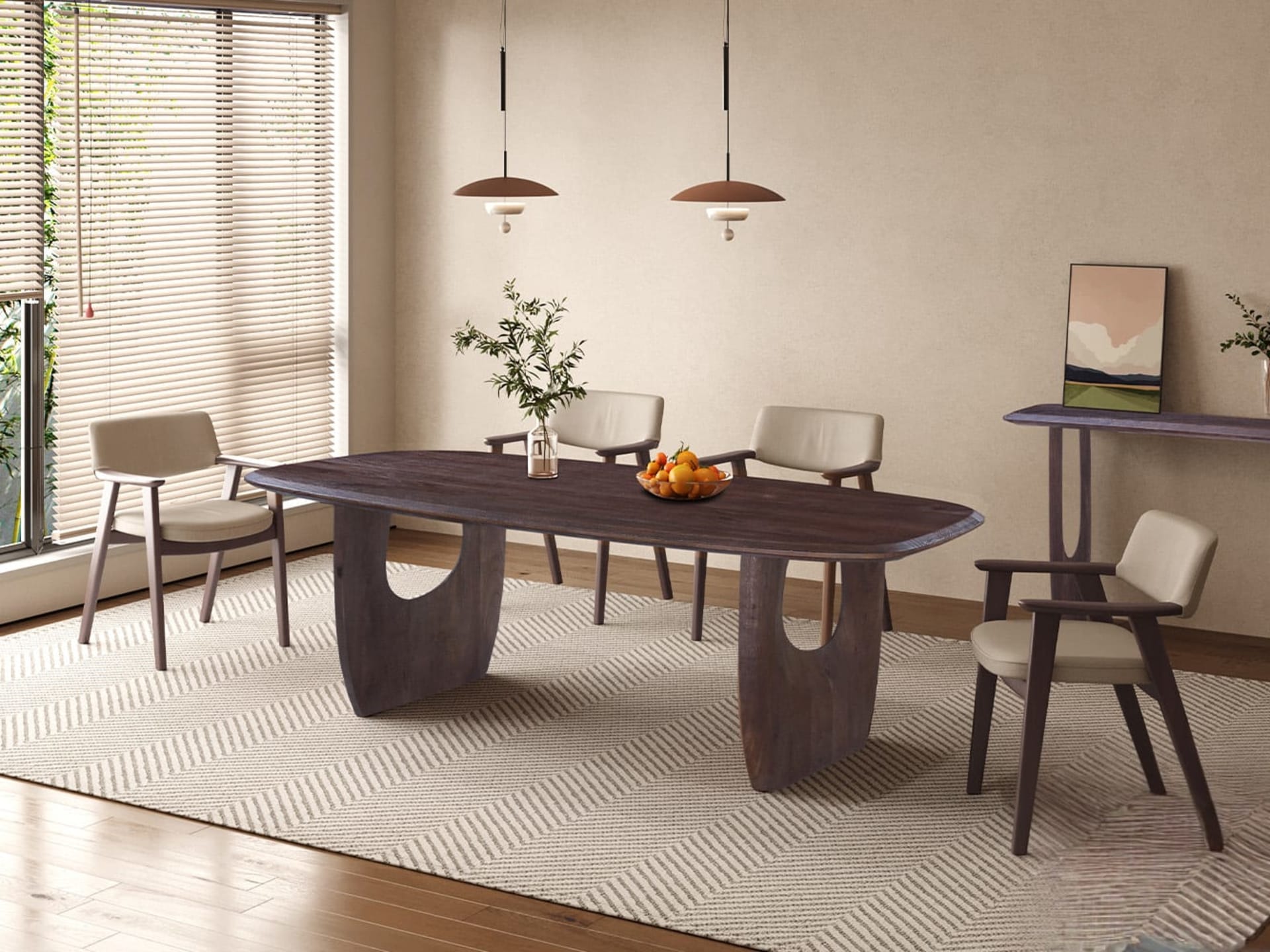Tafel 'Braga' Deens Ovaal Mango hout Donkerbruin — foto 2 van 4