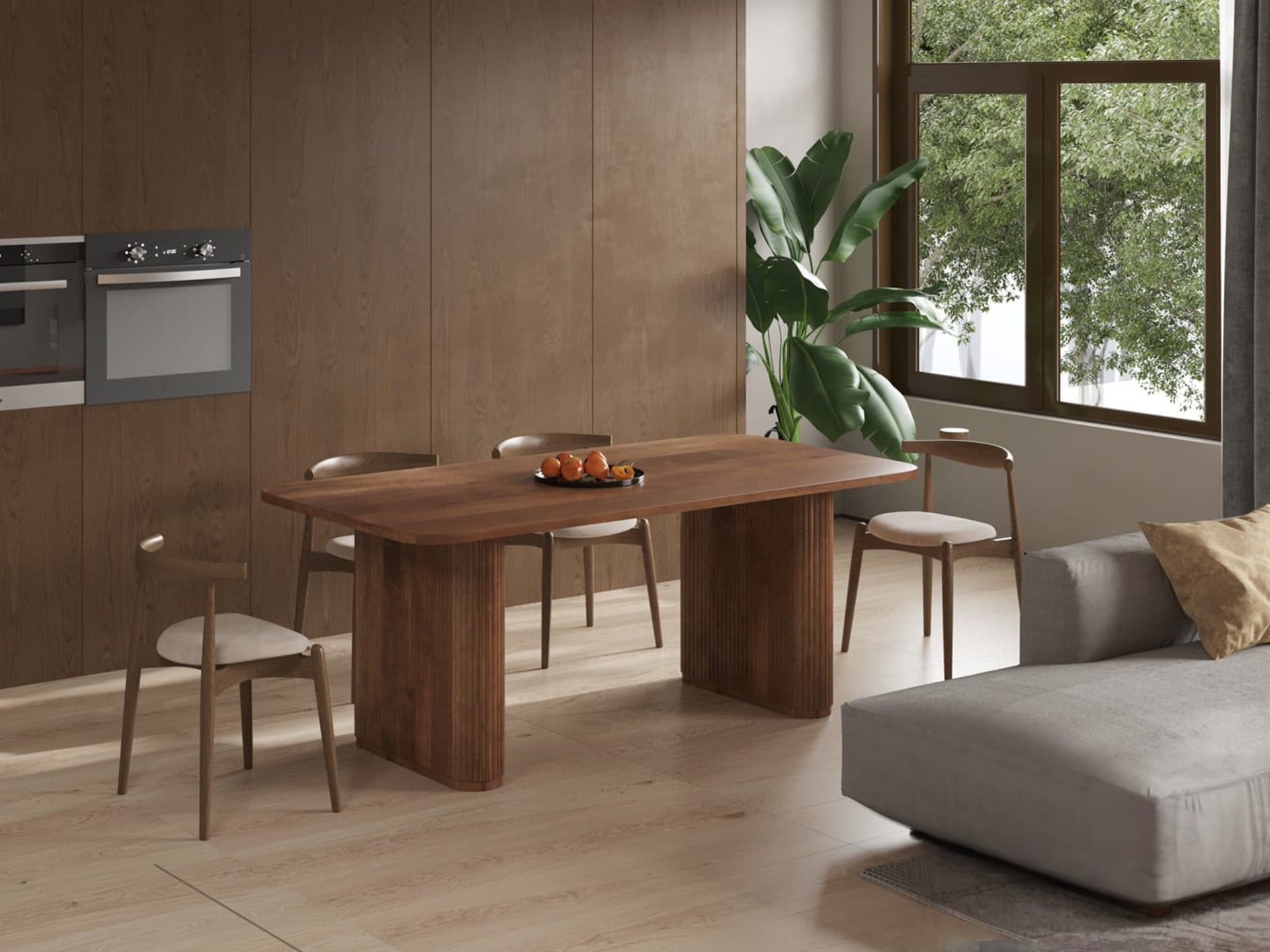 Tafel 'Jean' 200 cm Deens Ovaal Mango hout Lichtbruin — foto 3 van 4