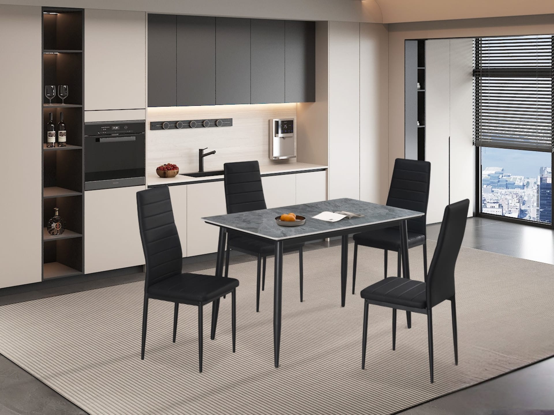Tafel 'Kenzo' 120 cm Rechthoekig Steen Grijs — foto 3 van 6