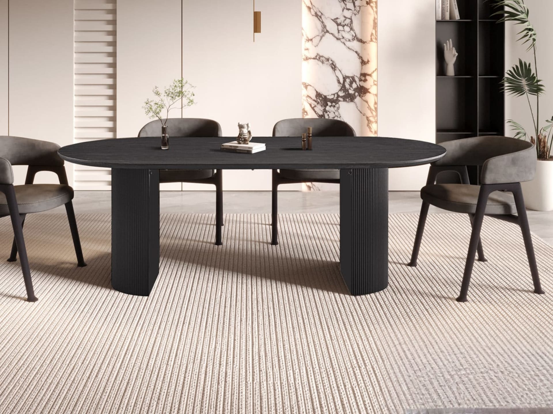 Tafel 'Lagos' 220 cm Ovaal Decor Donkerbruin — foto 2 van 5